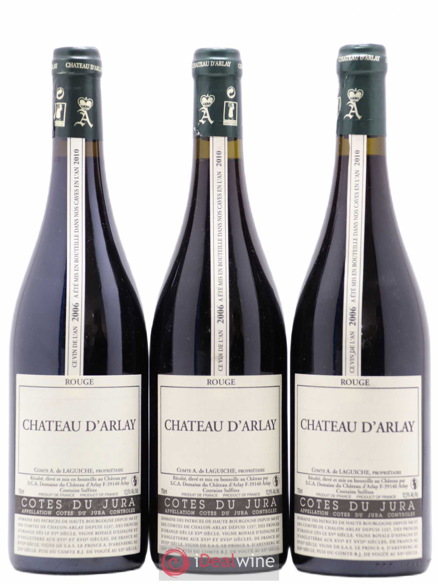Côtes du Jura Château d'Arlay Comte A de Laguiche (sans prix de réserve) 2006 - Posten von 3 Flaschen - 0