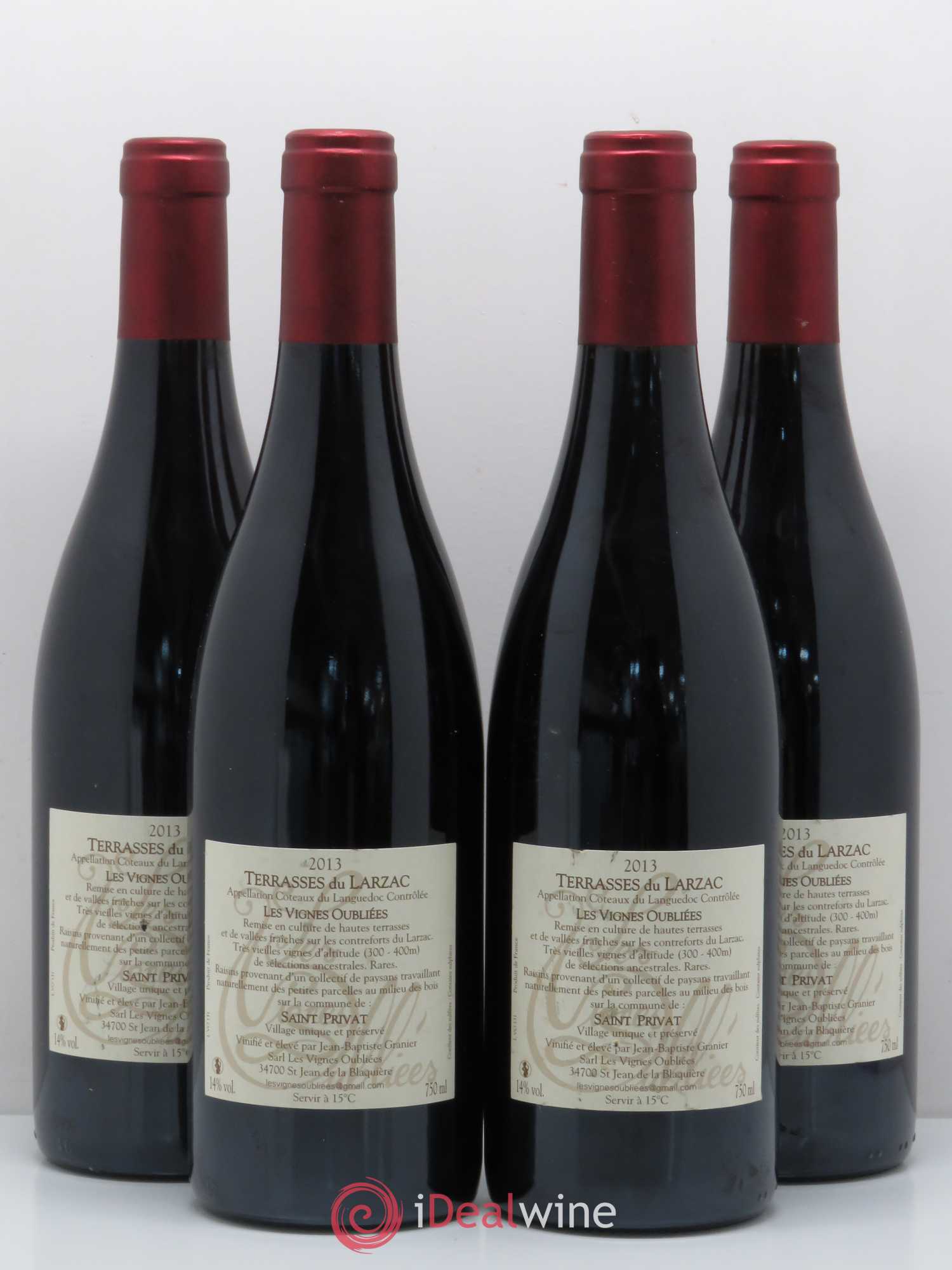 Terrasses du Larzac Les Vignes Oubliées Jean-Baptiste Granier 2013 - Lot de 4 bouteilles - 1