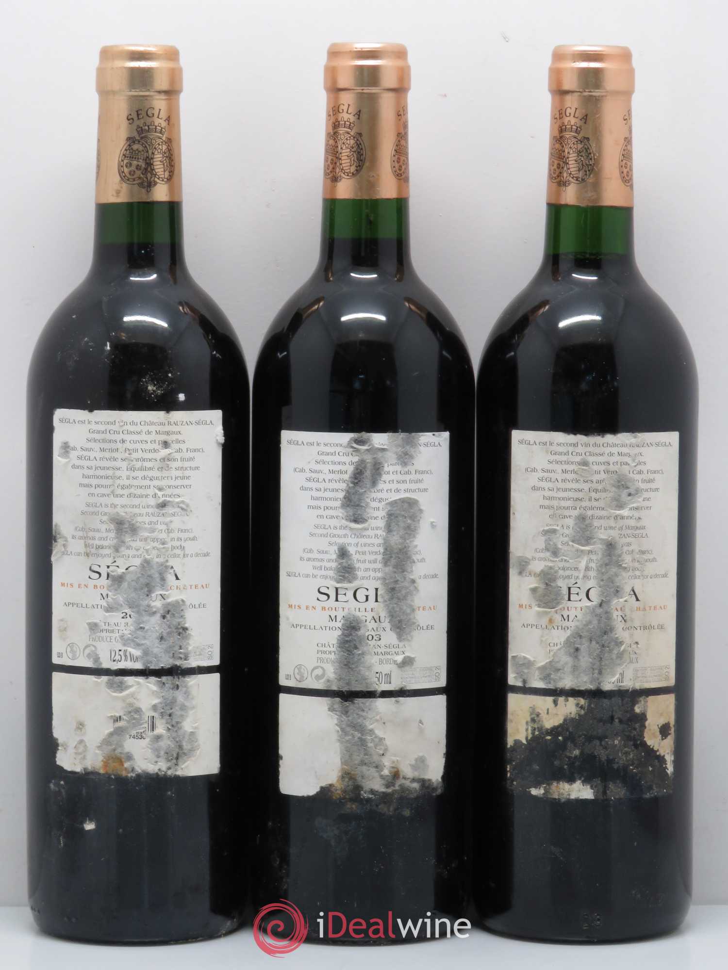 Bordeaux Margaux Ségla de Rauzan Ségla 2003 - Lot of 3 bottles - 1