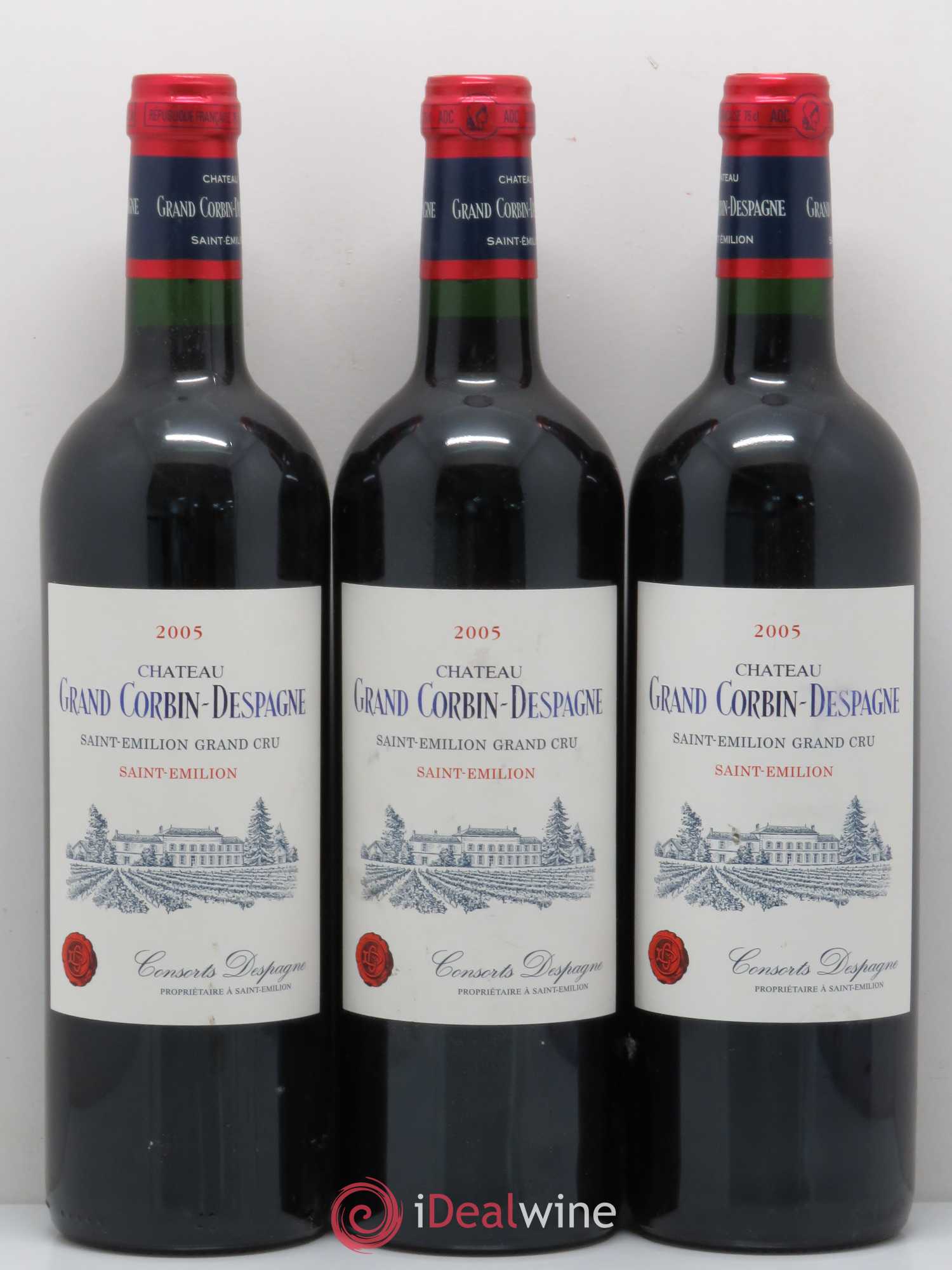 Château Grand Corbin Despagne Grand Cru Classé 2005 - Lot de 3 bouteilles - 0