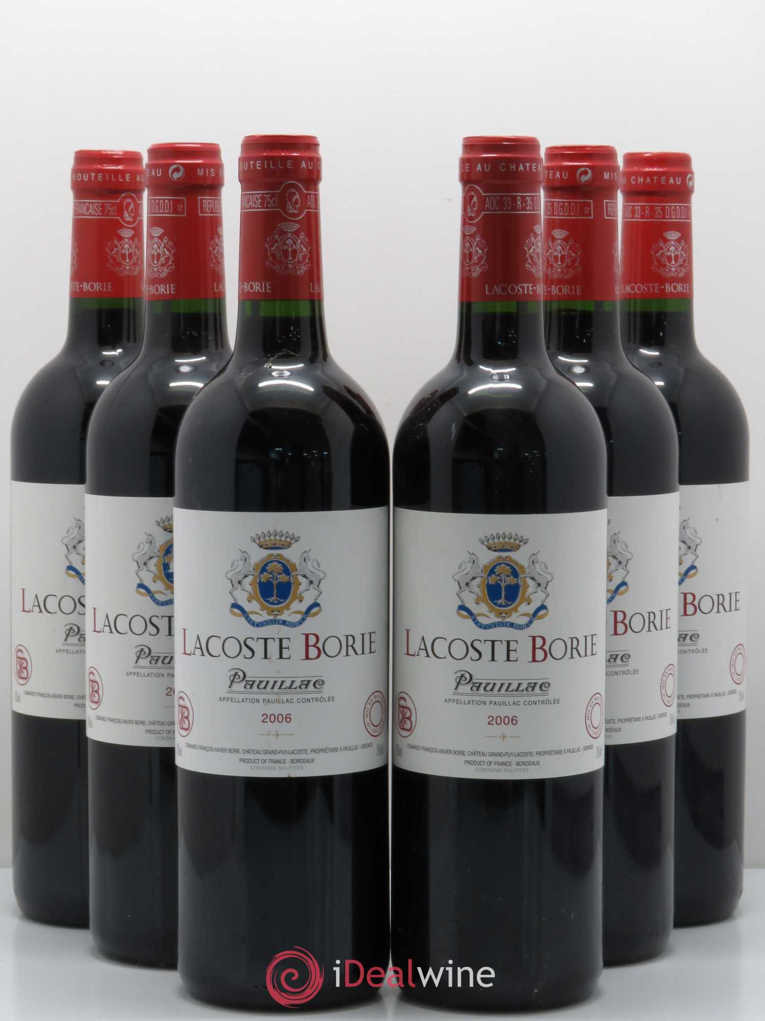 Lacoste Borie 2006 - Lot de 6 bouteilles - 0