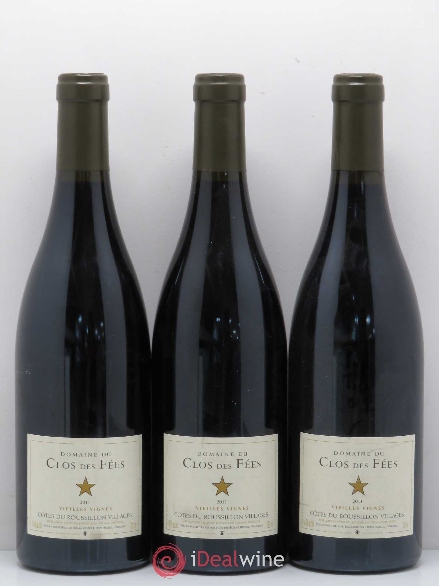 Côtes du Roussillon Villages Clos des Fées Vieilles vignes Hervé Bizeul 2011 - Lot de 3 bouteilles - 0