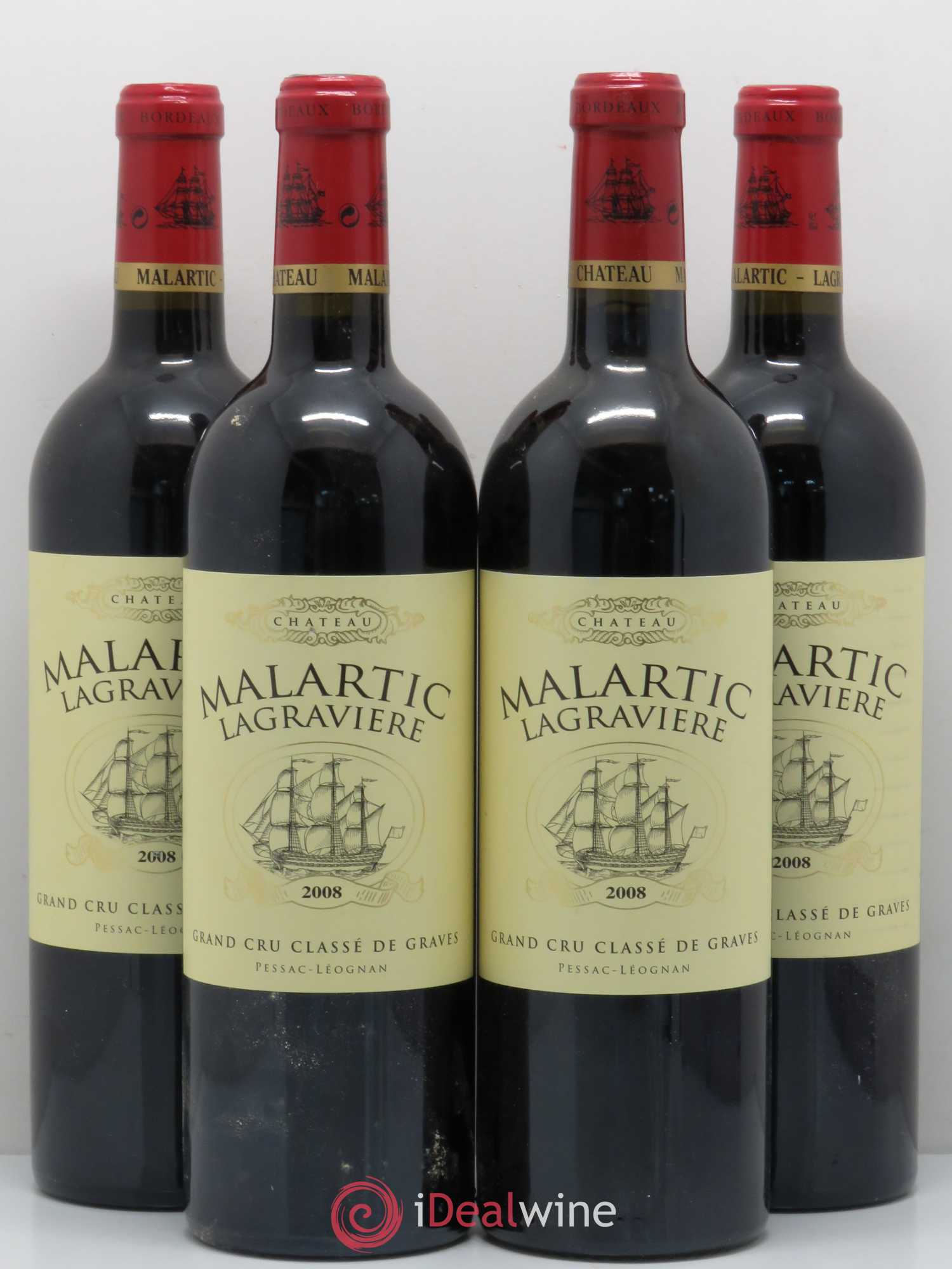Château Malartic-Lagravière Cru Classé de Graves 2008 - Lot de 4 bouteilles - 0