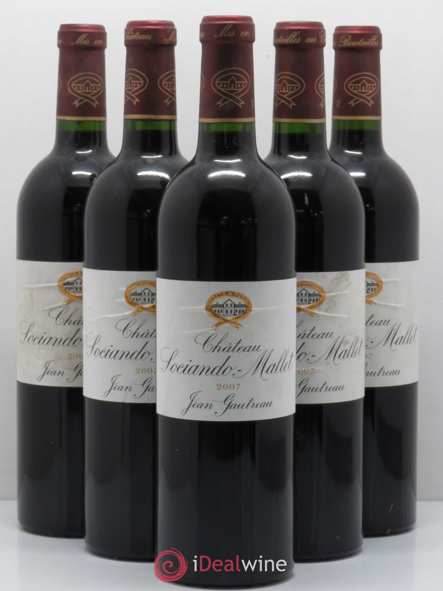 Château Sociando Mallet 2007 - Lot de 5 bouteilles - 0