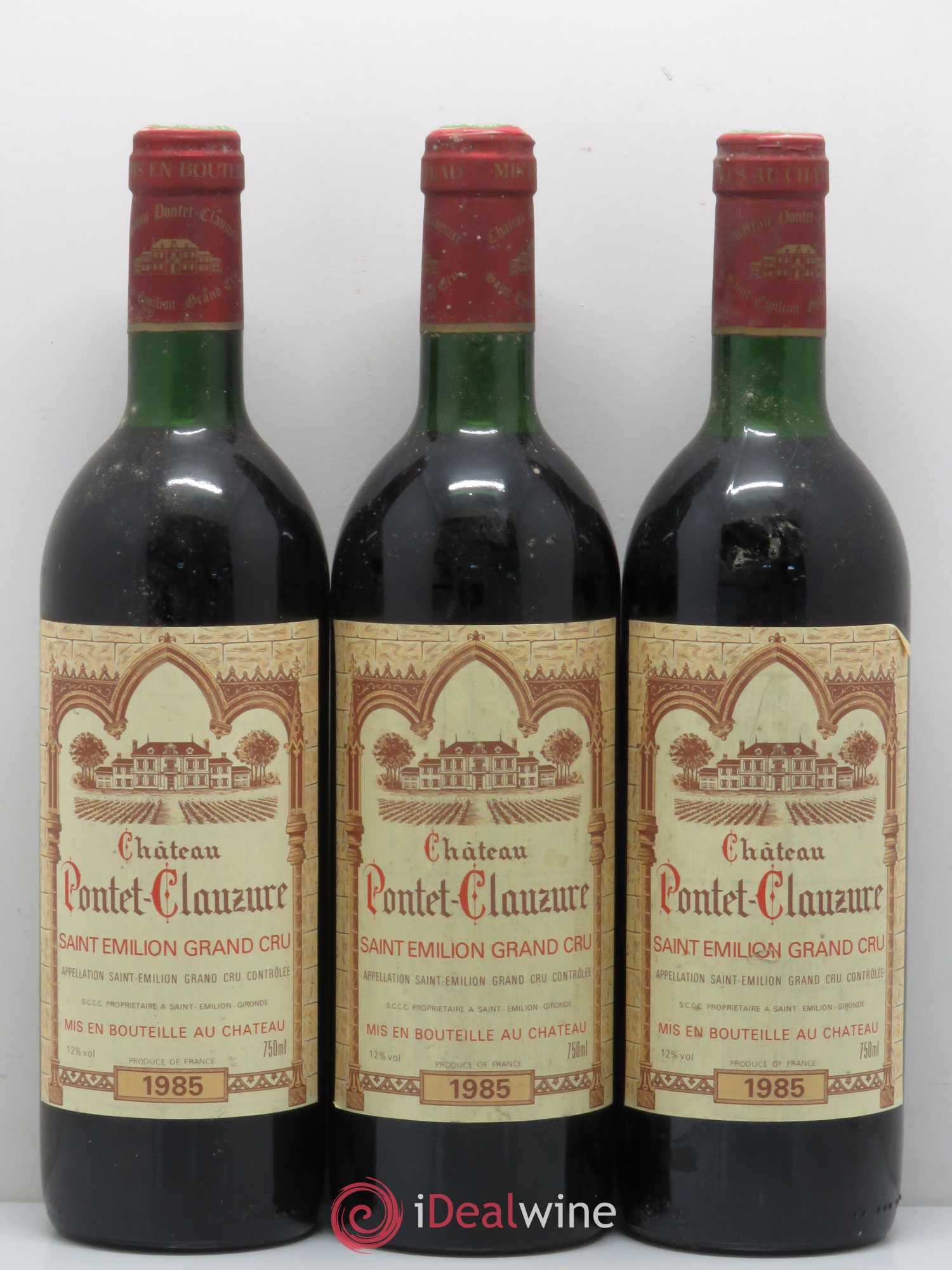 Château Pontet Clauzure 1985 - Lot de 3 bouteilles - 0