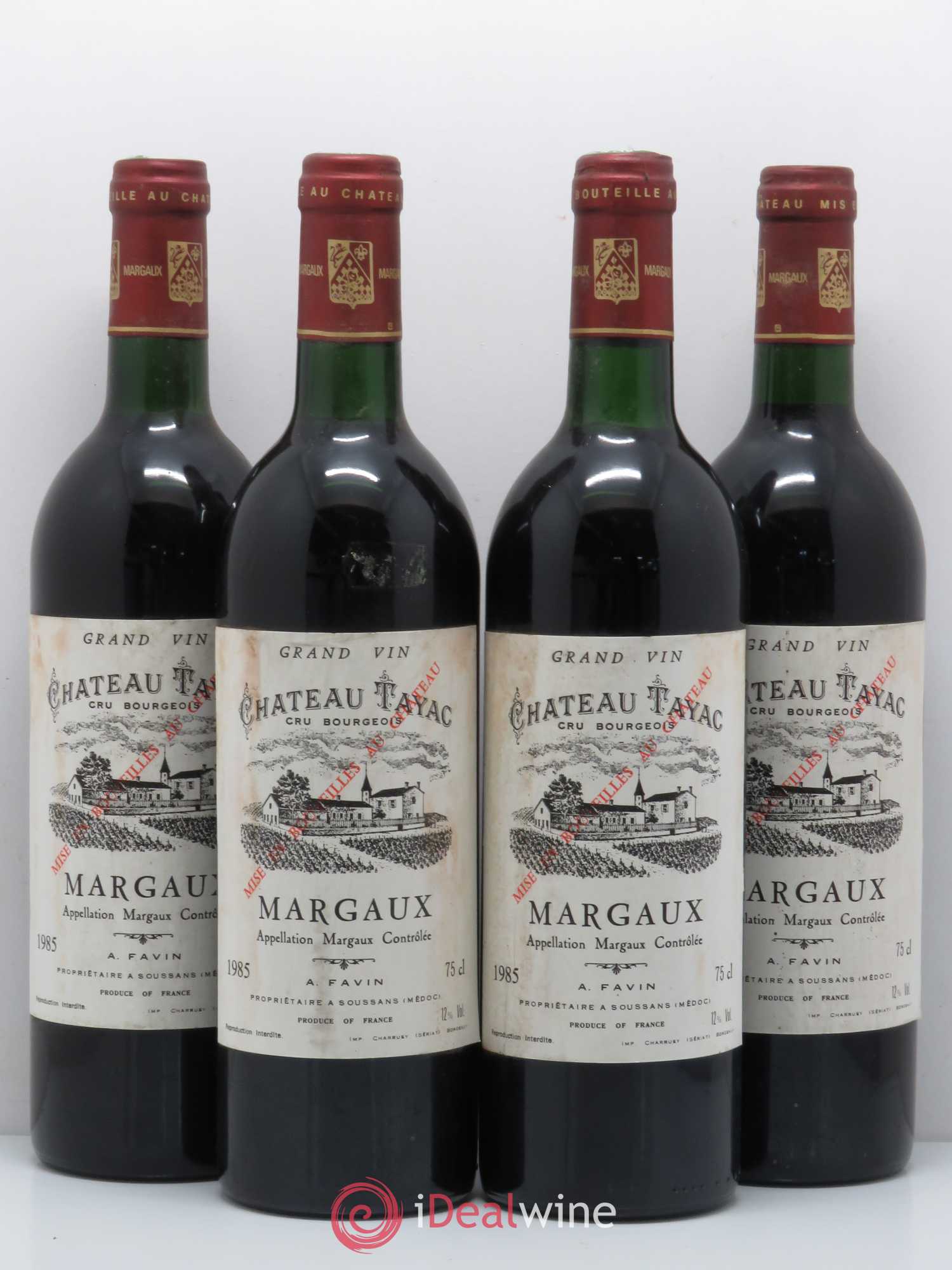 Château Tayac Cru Bourgeois 1985 - Lot de 4 bouteilles - 0