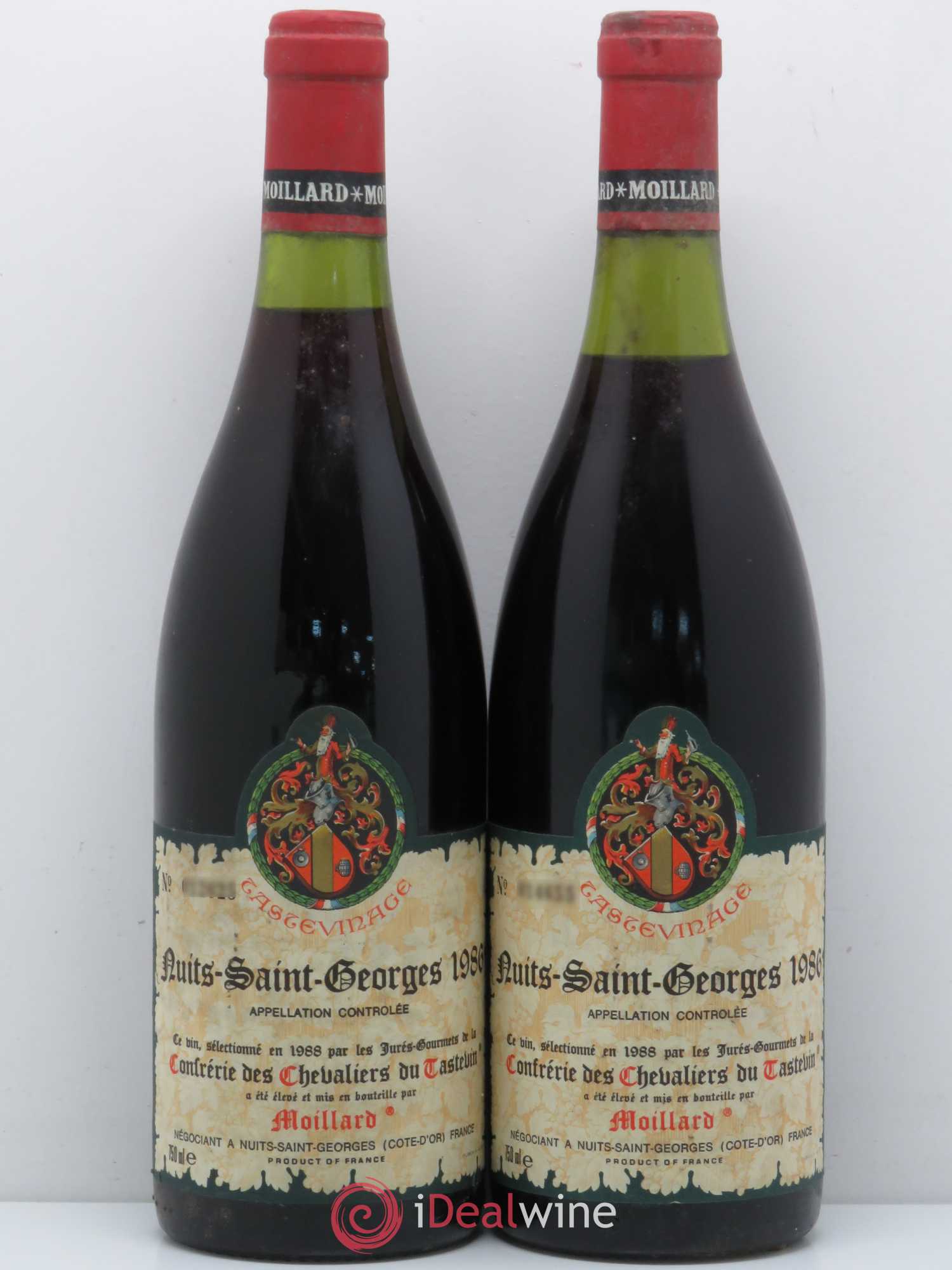 Nuits-Saint-Georges Moillard Tastevinage 1986 - Lot de 2 bouteilles - 0
