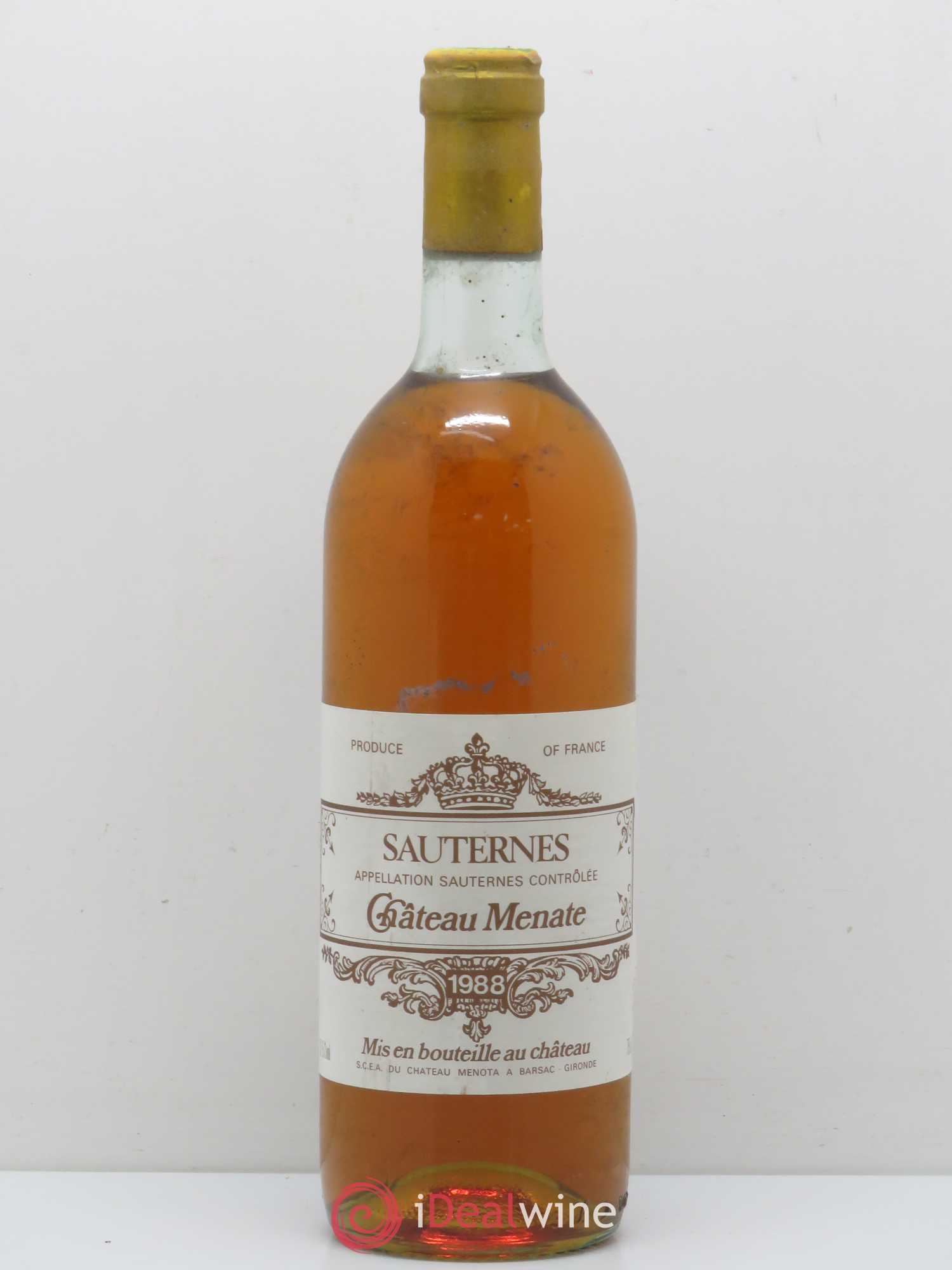 Sauternes Château Menate 1988 - Lotto di 1 bottiglia - 0