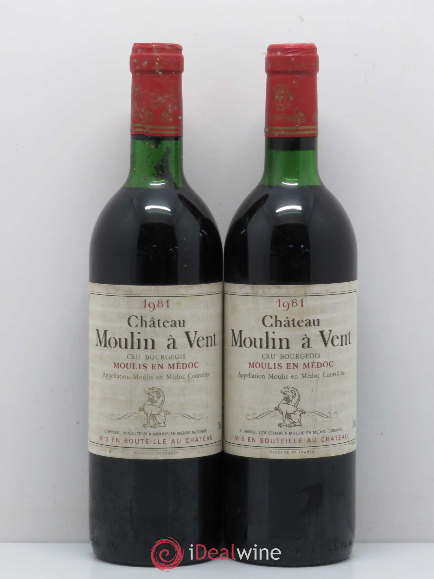 Château Moulin à Vent Cru Bourgeois 1981 - Lot de 2 bouteilles - 0