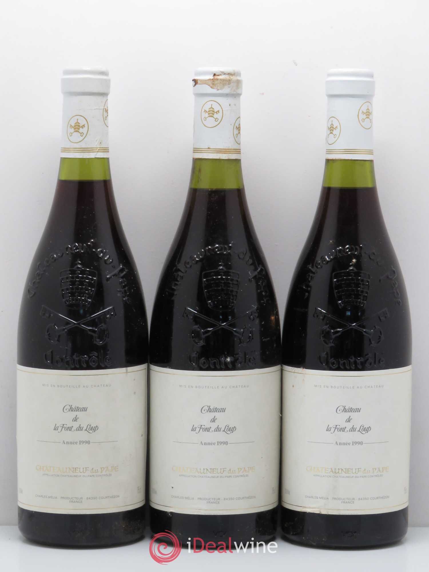 Châteauneuf-du-Pape Château la font du loup 1990 - Posten von 6 Flaschen - 2