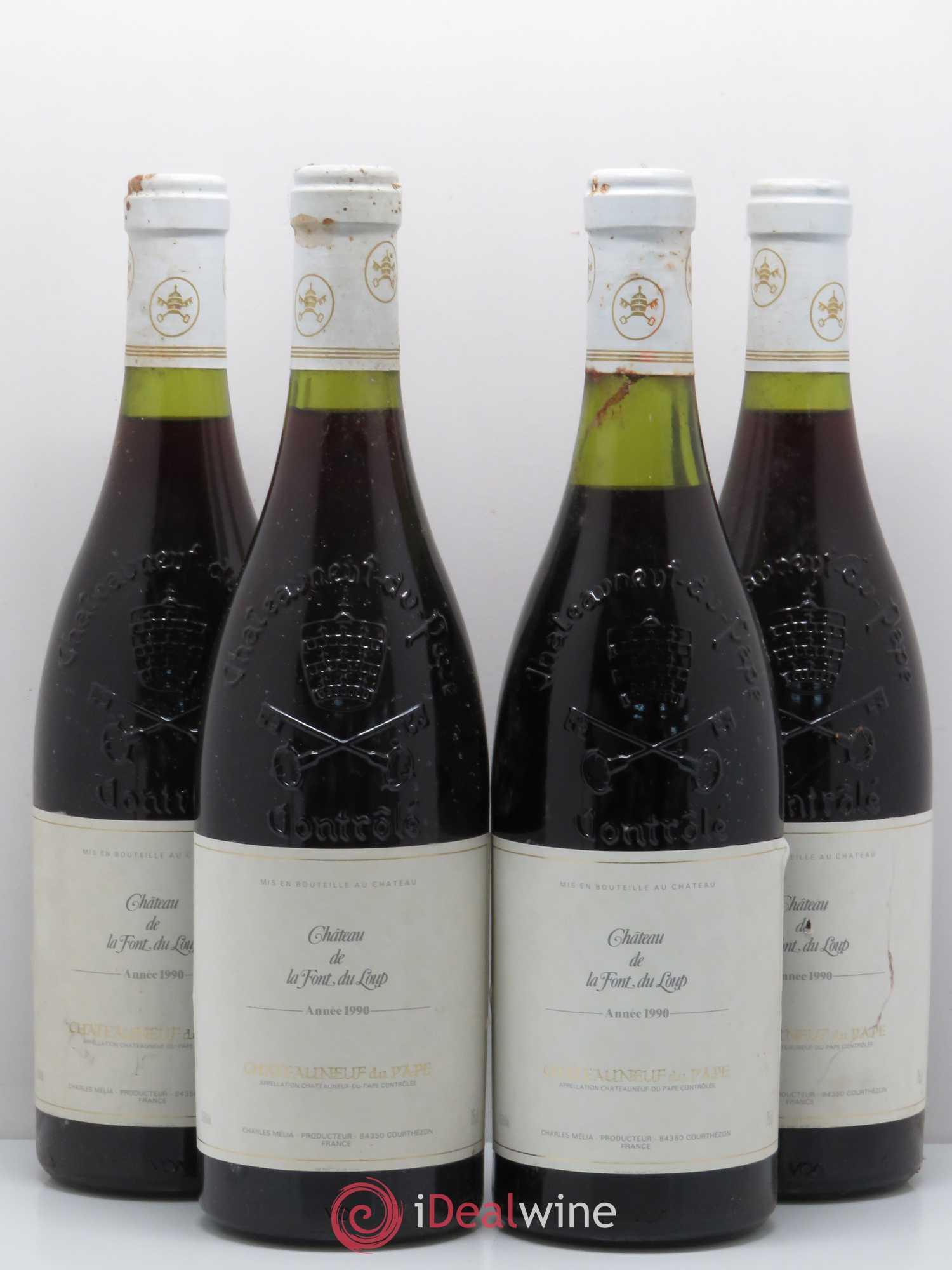 Châteauneuf-du-Pape Château la font du loup 1990 - Posten von 4 Flaschen - 0