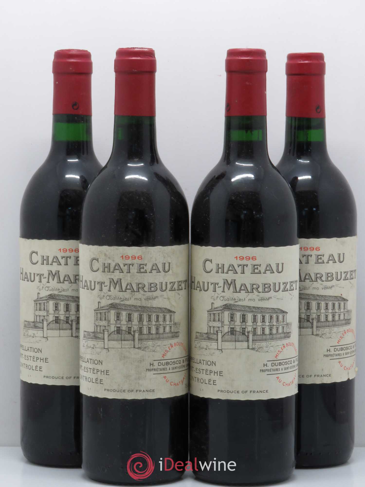 Château Haut Marbuzet 1996 - Lot de 4 bouteilles - 0