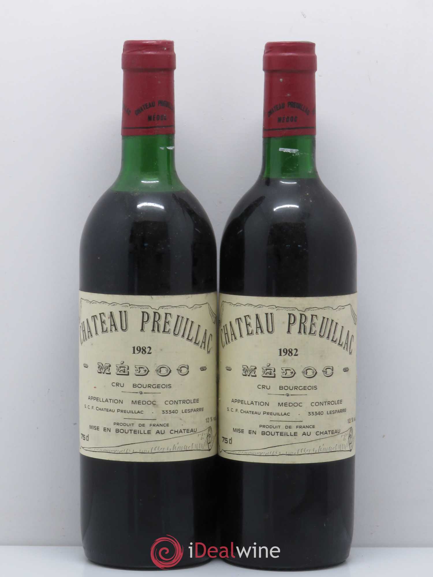 Château Preuillac 1982 - Lot de 2 bouteilles - 0
