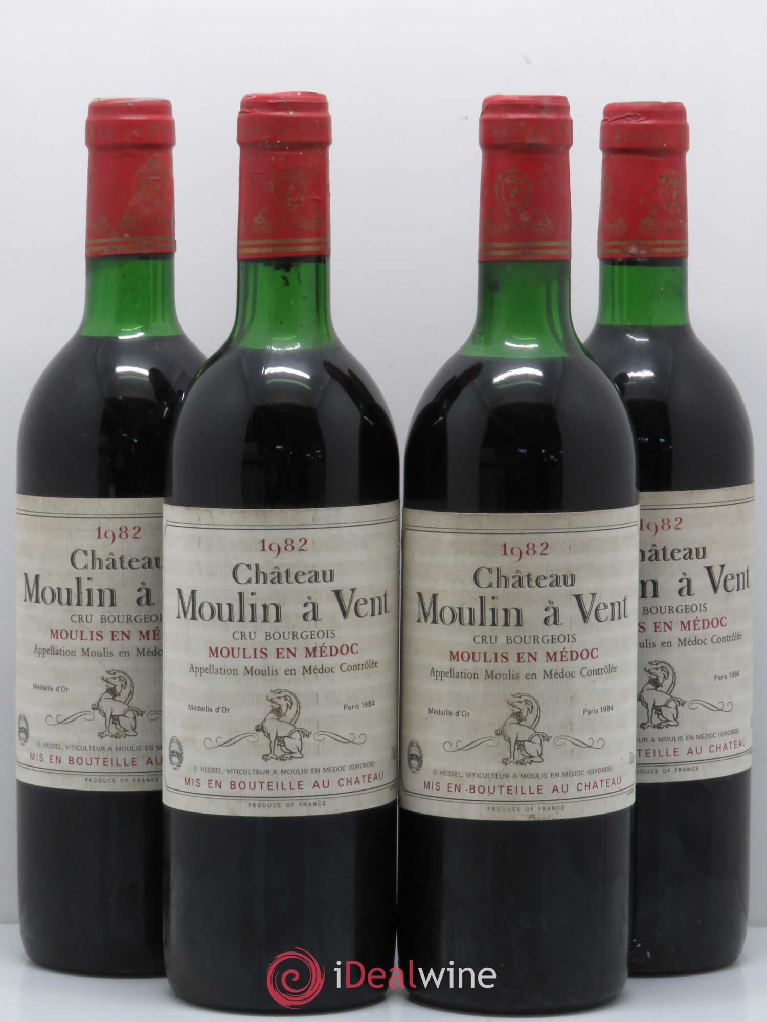 Château Moulin à Vent Cru Bourgeois 1982 - Lot de 4 bouteilles - 0