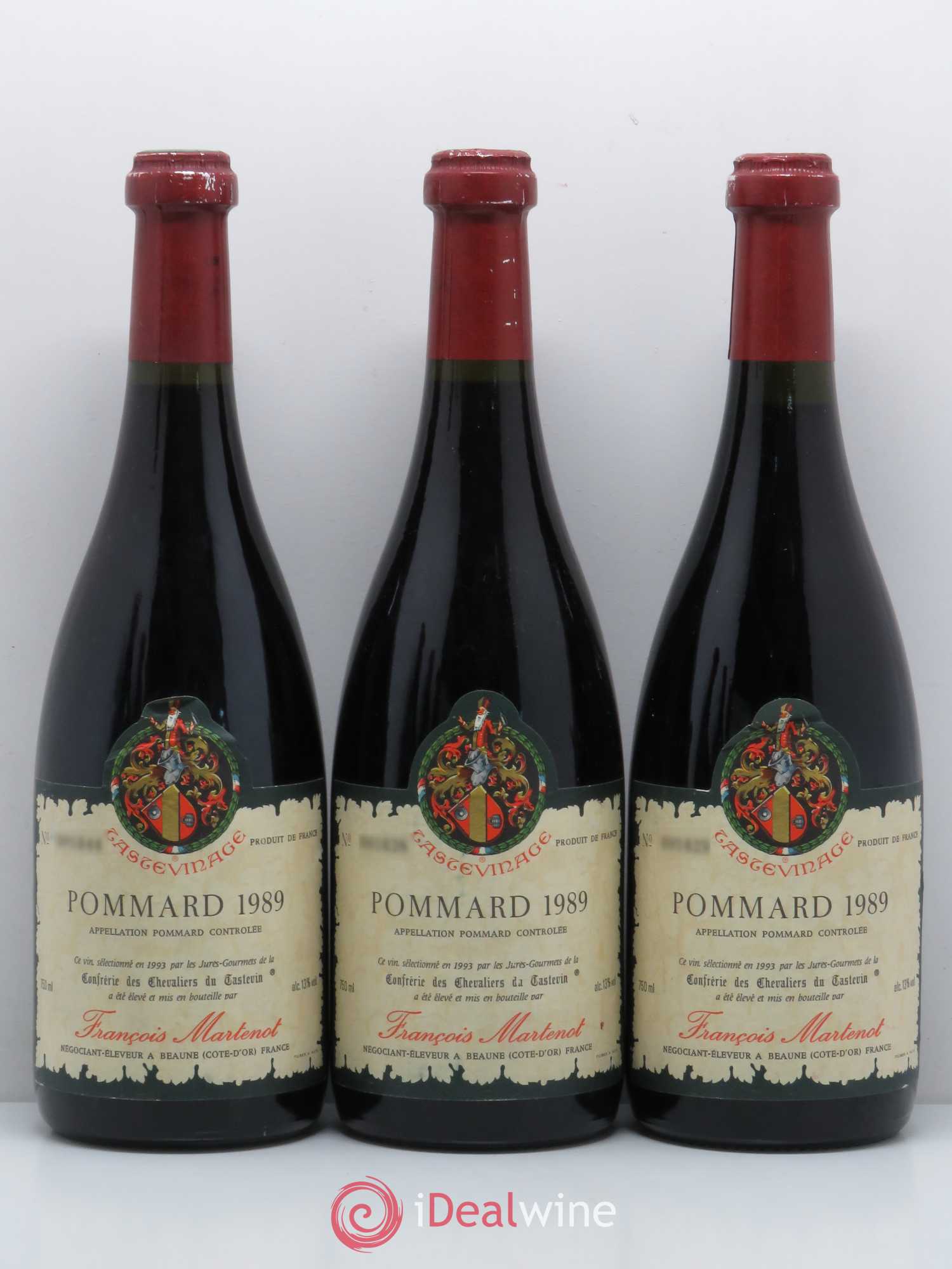Pommard Tastevinage François Martenot 1989 - Lot de 6 bouteilles - 1