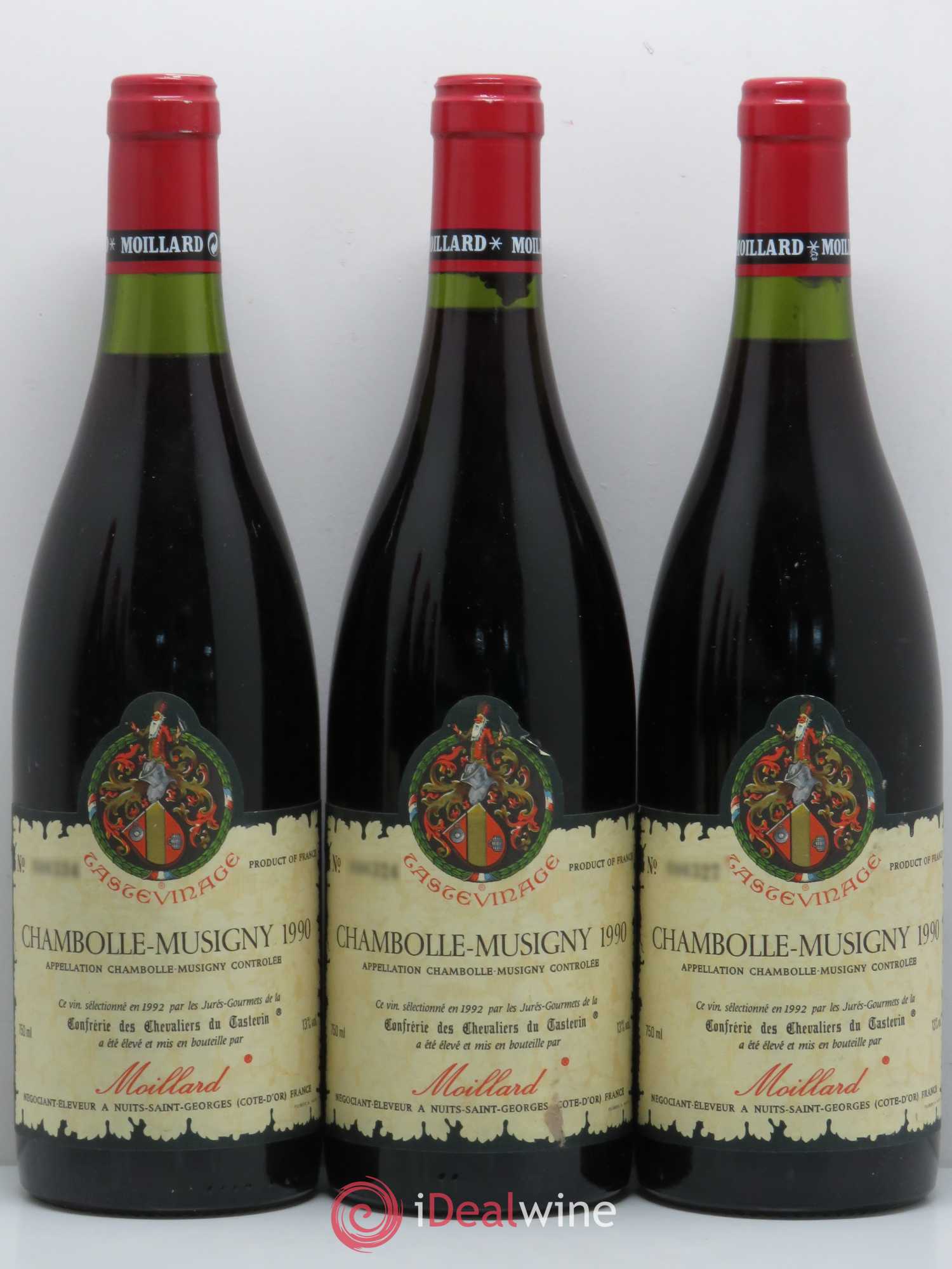 Chambolle-Musigny Moillard Tastevinage 1990 - Lot de 6 bouteilles - 1