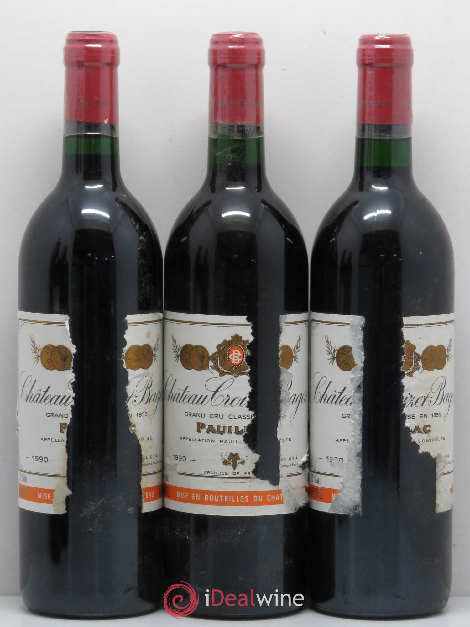 Château Croizet Bages 5ème Grand Cru Classé 1990 - Lot de 5 bouteilles - 1