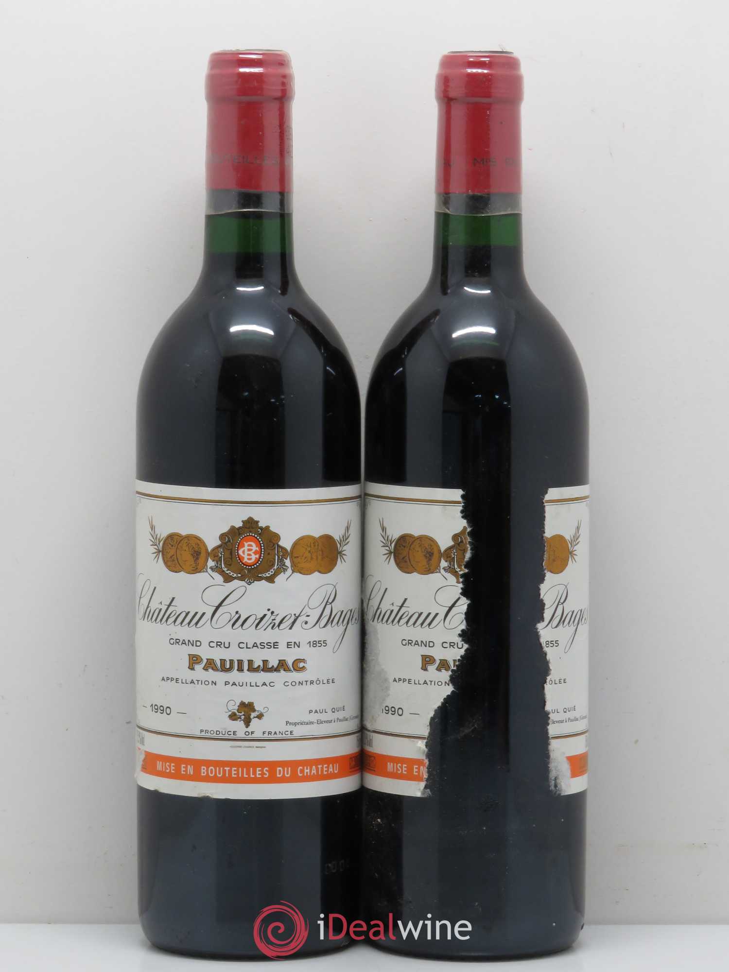 Château Croizet Bages 5ème Grand Cru Classé 1990 - Lot de 5 bouteilles - 2