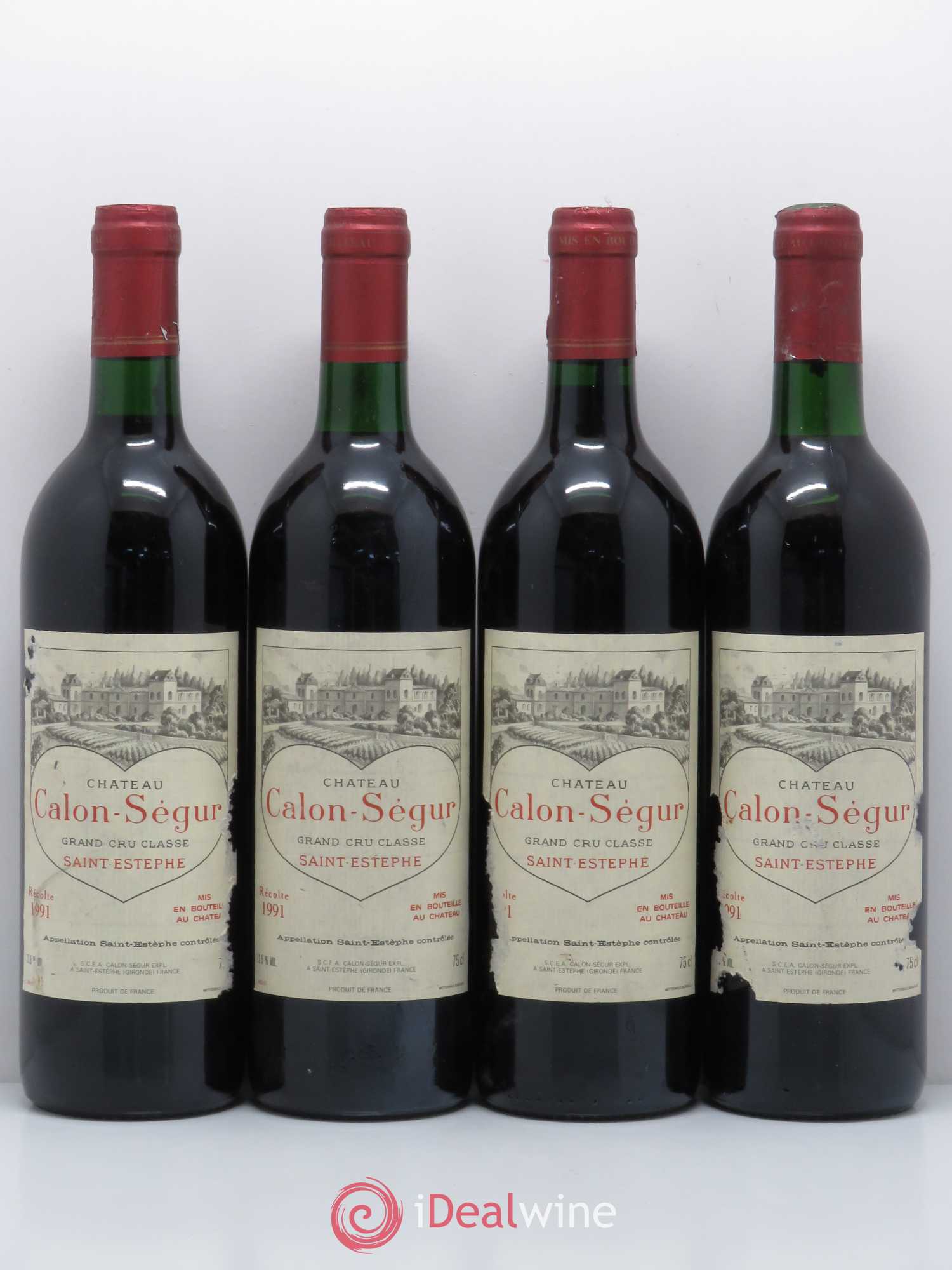 Château Calon Ségur 3ème Grand Cru Classé 1991 - Lot de 4 bouteilles - 0