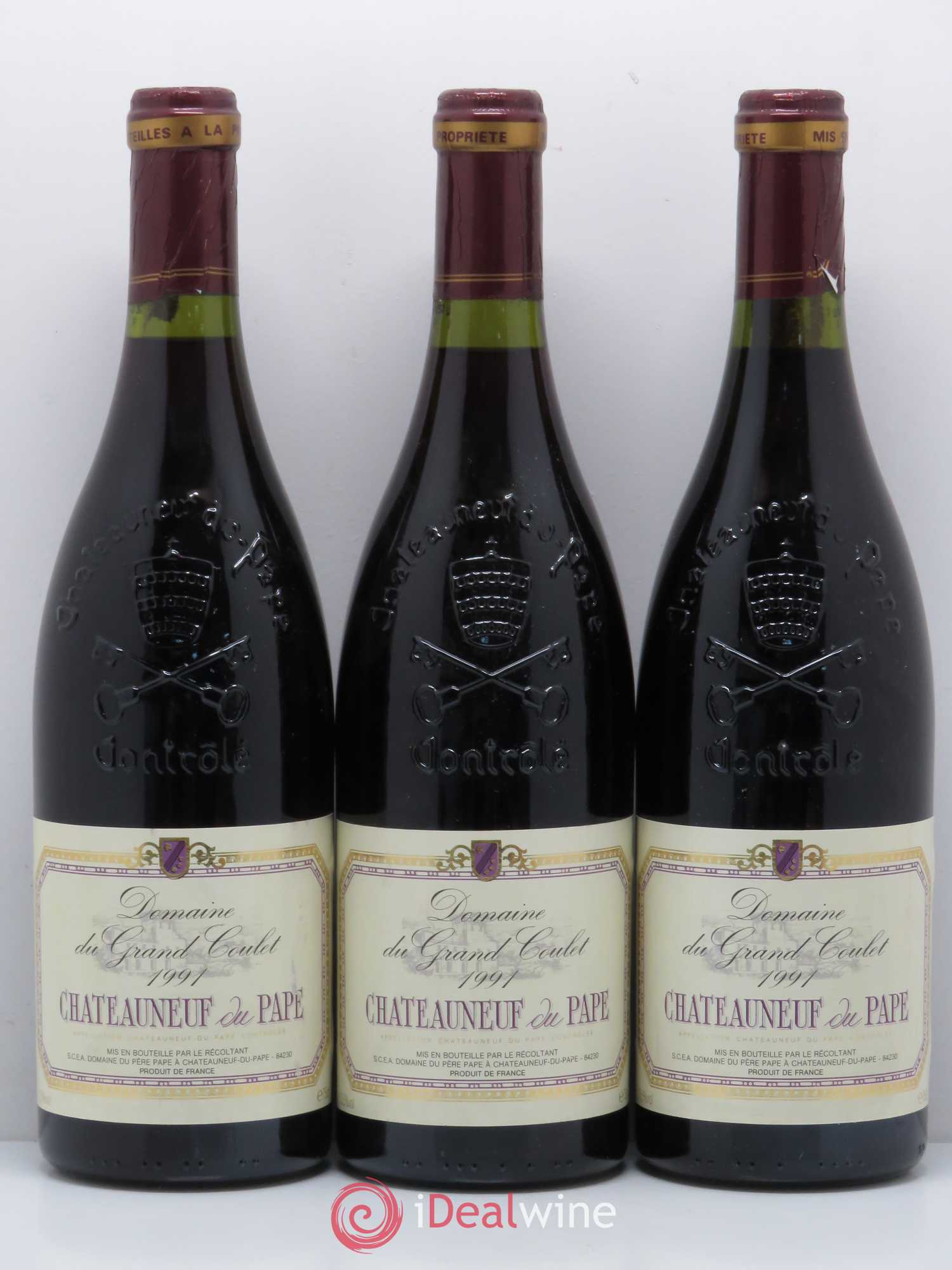 Châteauneuf-du-Pape Domaine du Grand Coulet 1991 - Lot de 3 bouteilles - 0