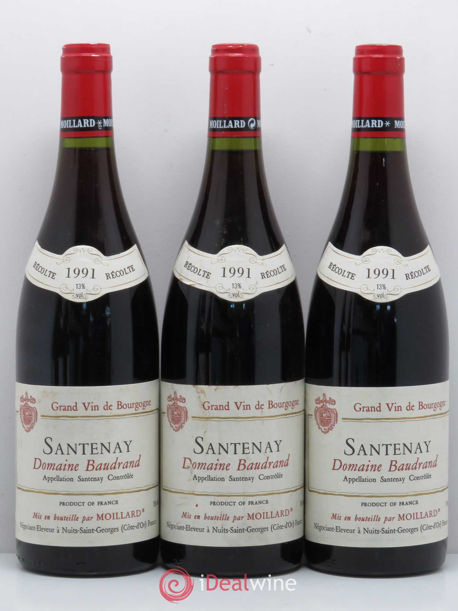 Santenay Domaine Baudrand Moillard 1991 - Posten von 5 Flaschen - 1