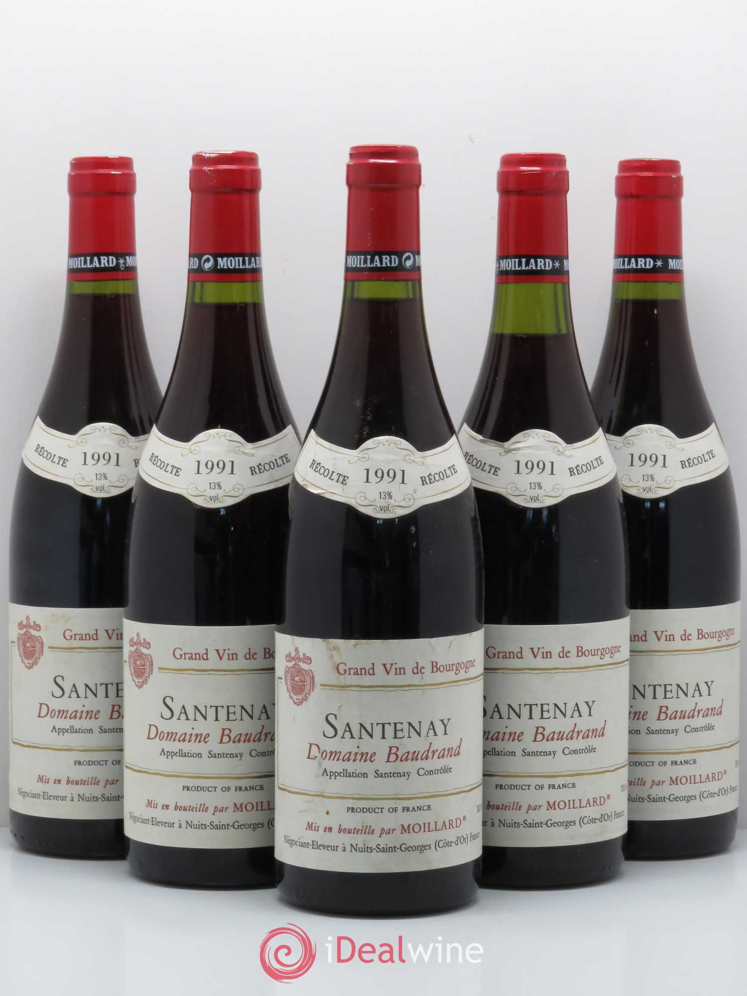Santenay Domaine Baudrand Moillard 1991 - Posten von 5 Flaschen - 0