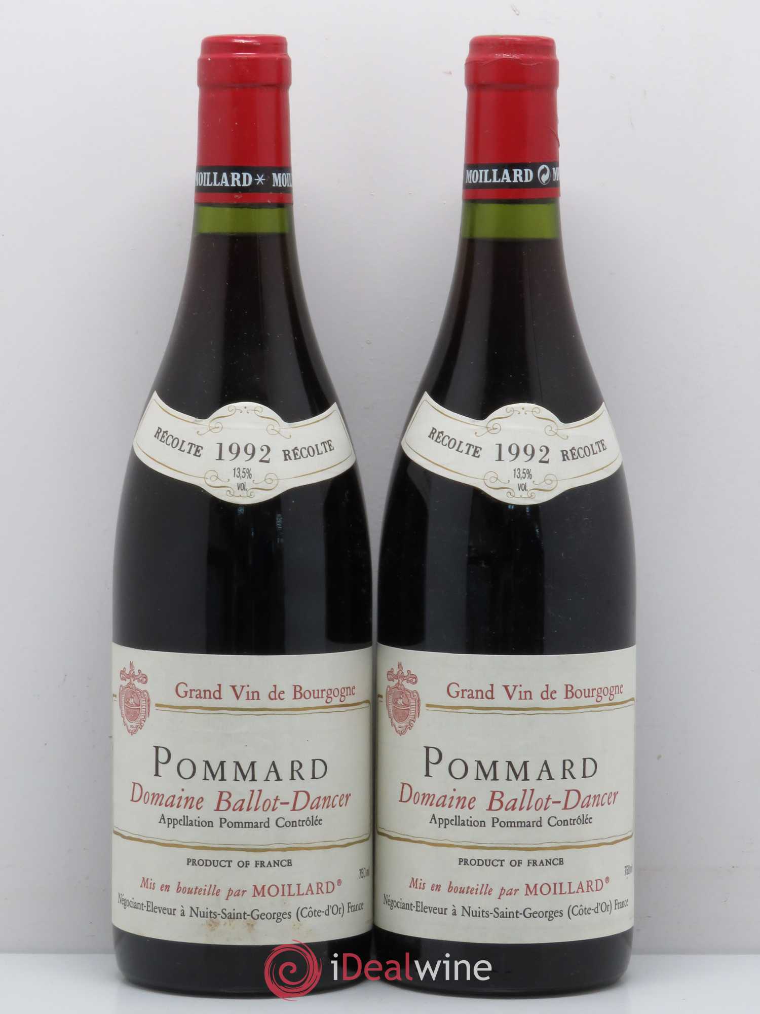 Pommard Domaine Ballot-Dancer Moillard 1992 - Posten von 5 Flaschen - 2