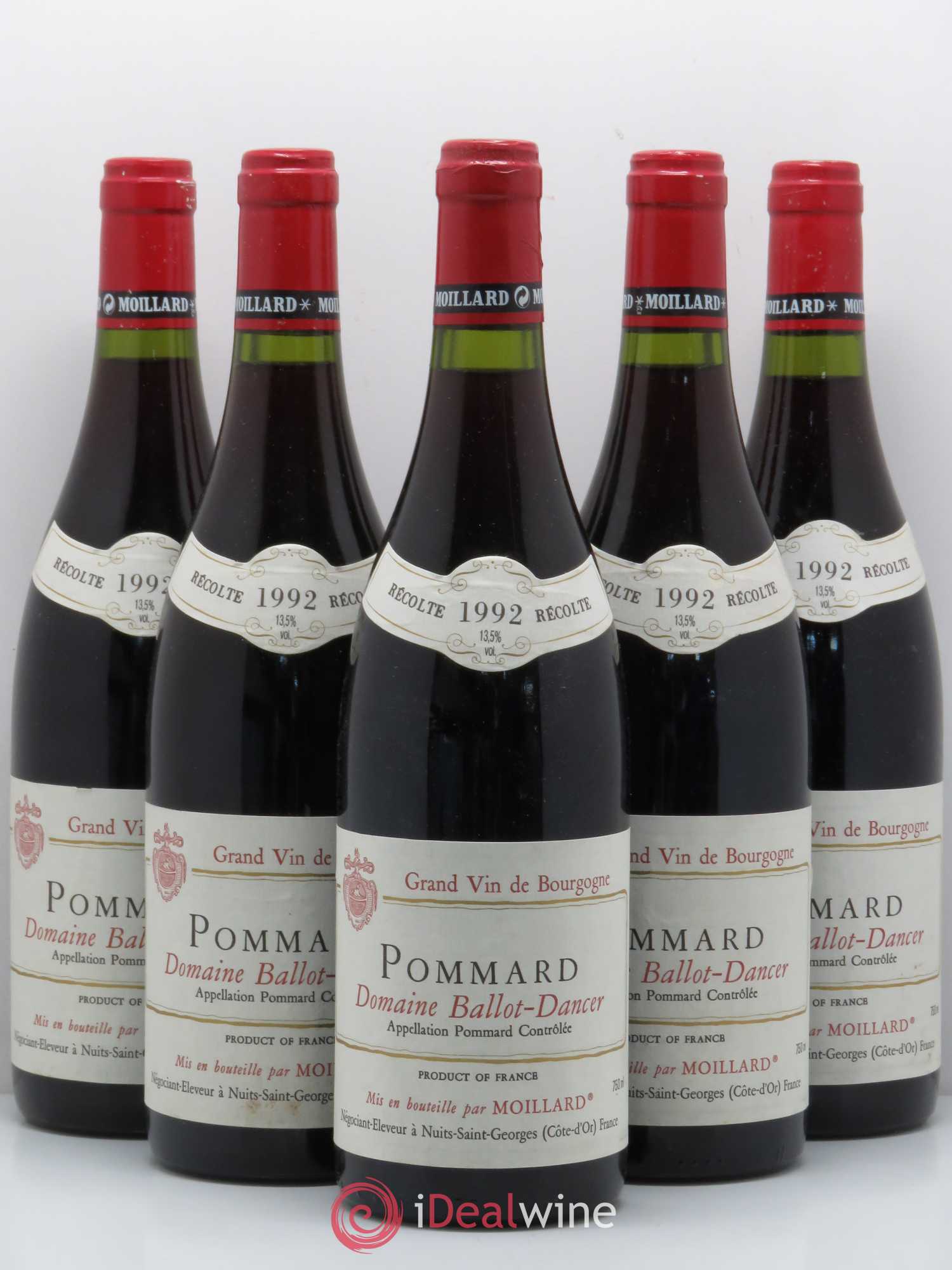 Pommard Domaine Ballot-Dancer Moillard 1992 - Posten von 5 Flaschen - 0
