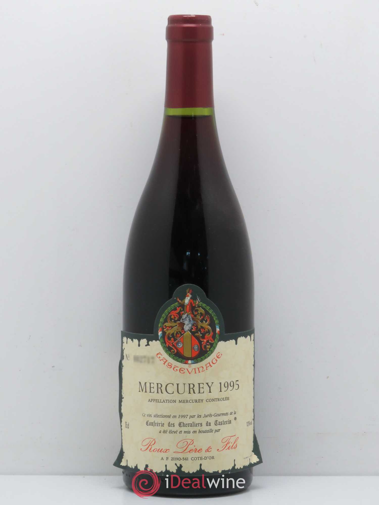 Mercurey Roux Tastevinage 1995 - Lot de 1 bouteille - 0