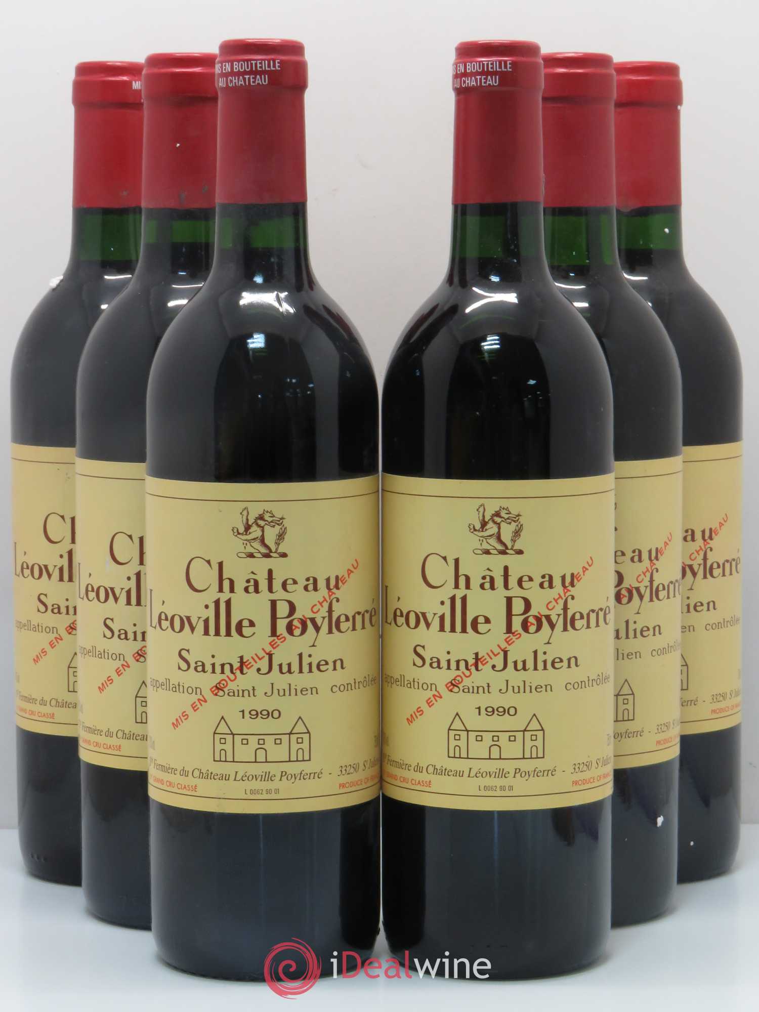 Château Léoville Poyferré 2ème Grand Cru Classé 1990 - Lot de 6 bouteilles - 0