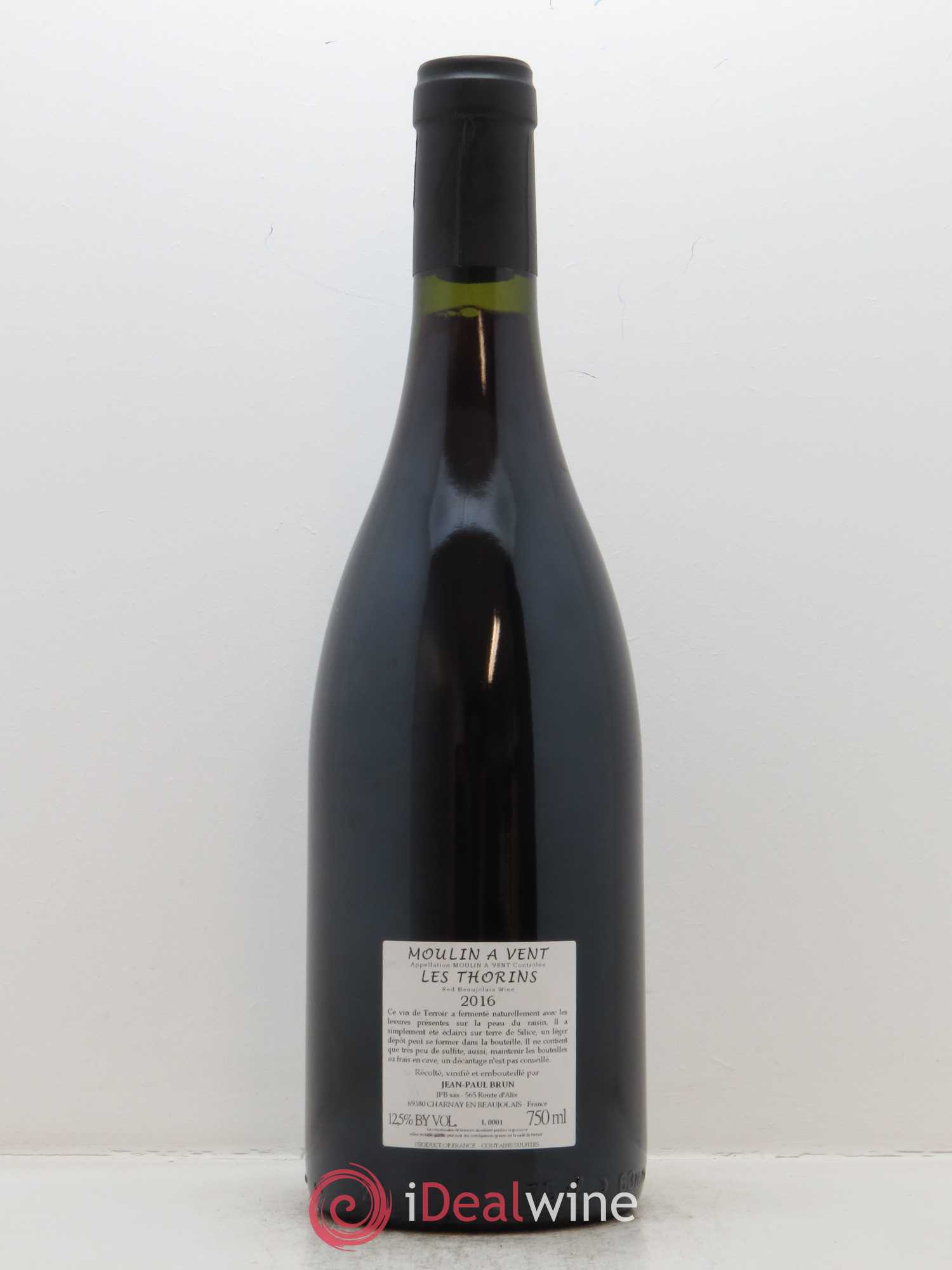 Moulin-à-Vent Les Thorins Terres dorées - J-P. Brun (Domaine des) 2016 - Lot de 1 bouteille - 1