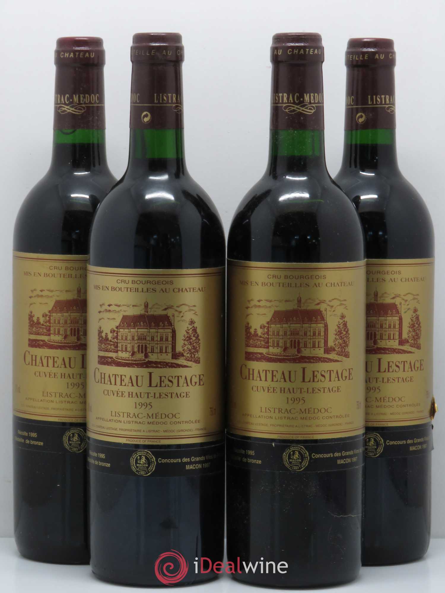 Château Lestage Cru Bourgeois 1995 - Lot de 4 bouteilles - 0