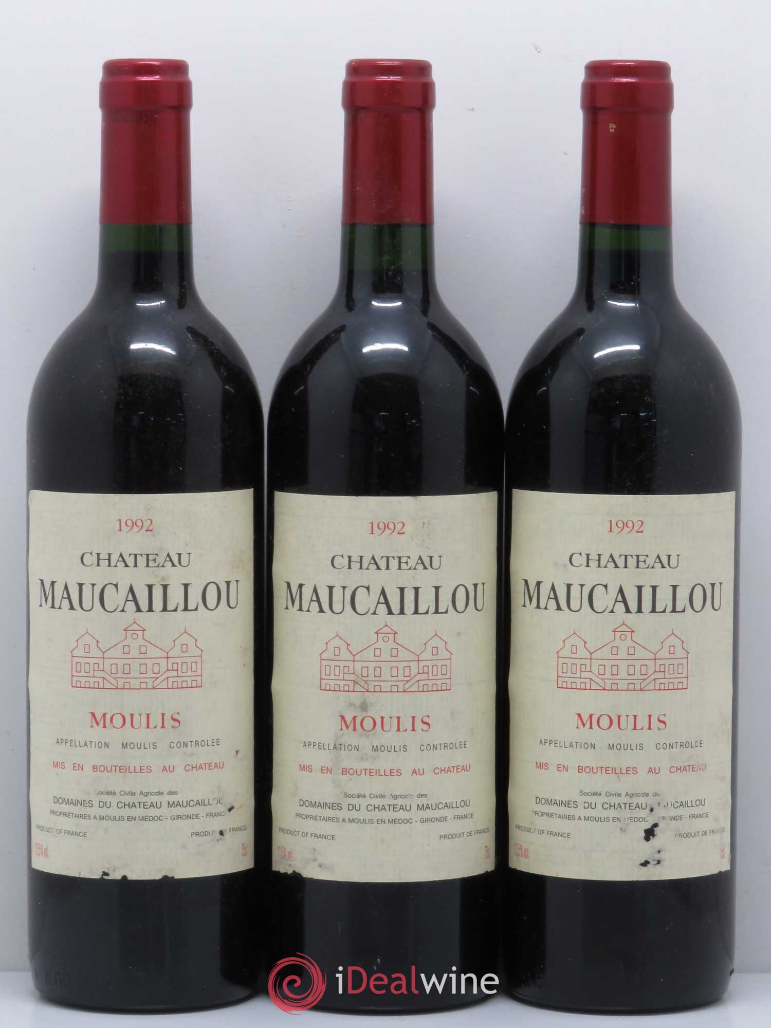 Château Maucaillou 1992 - Lot de 3 bouteilles - 0