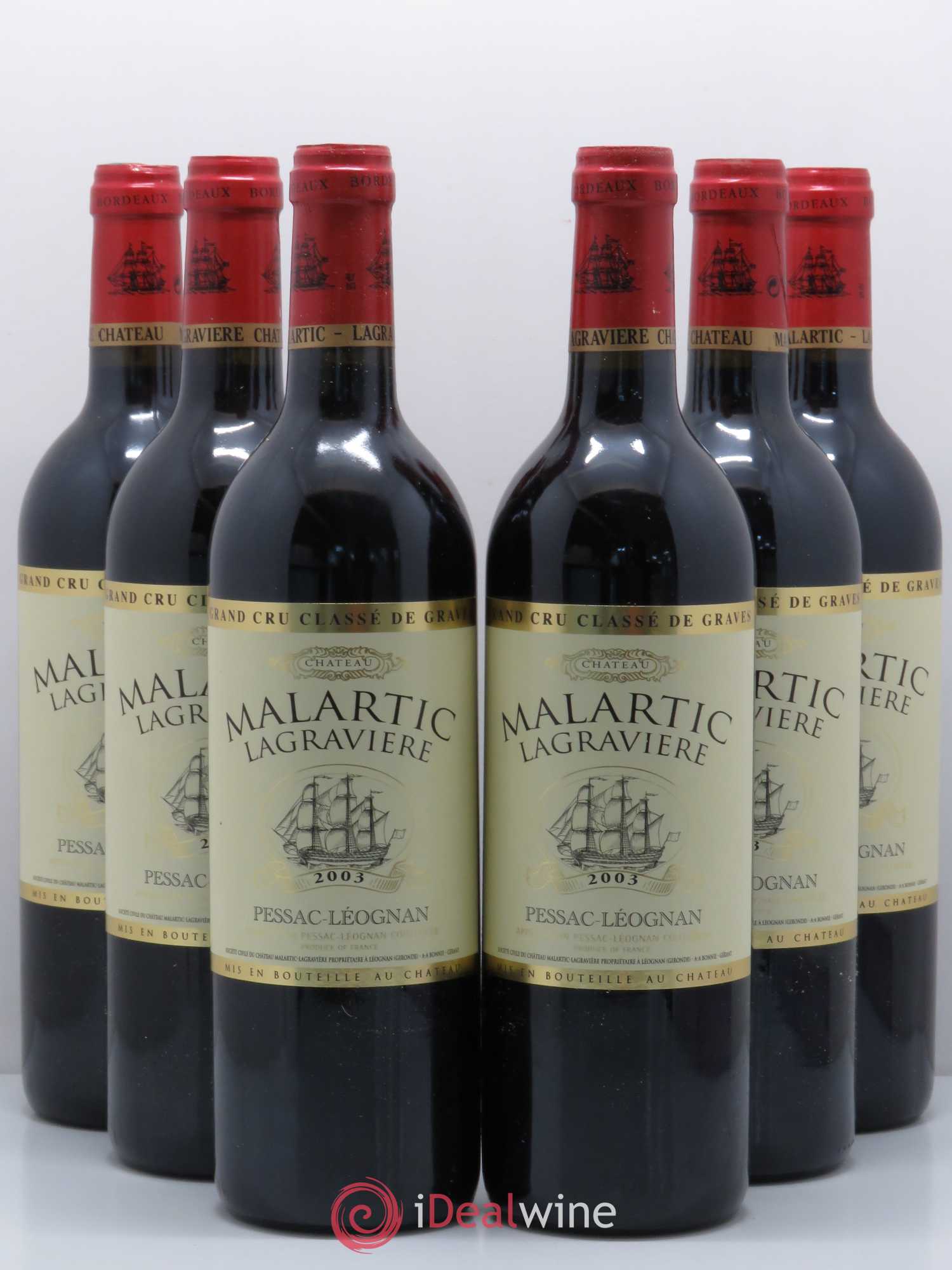 Château Malartic-Lagravière Cru Classé de Graves 2003 - Lot de 6 bouteilles - 0