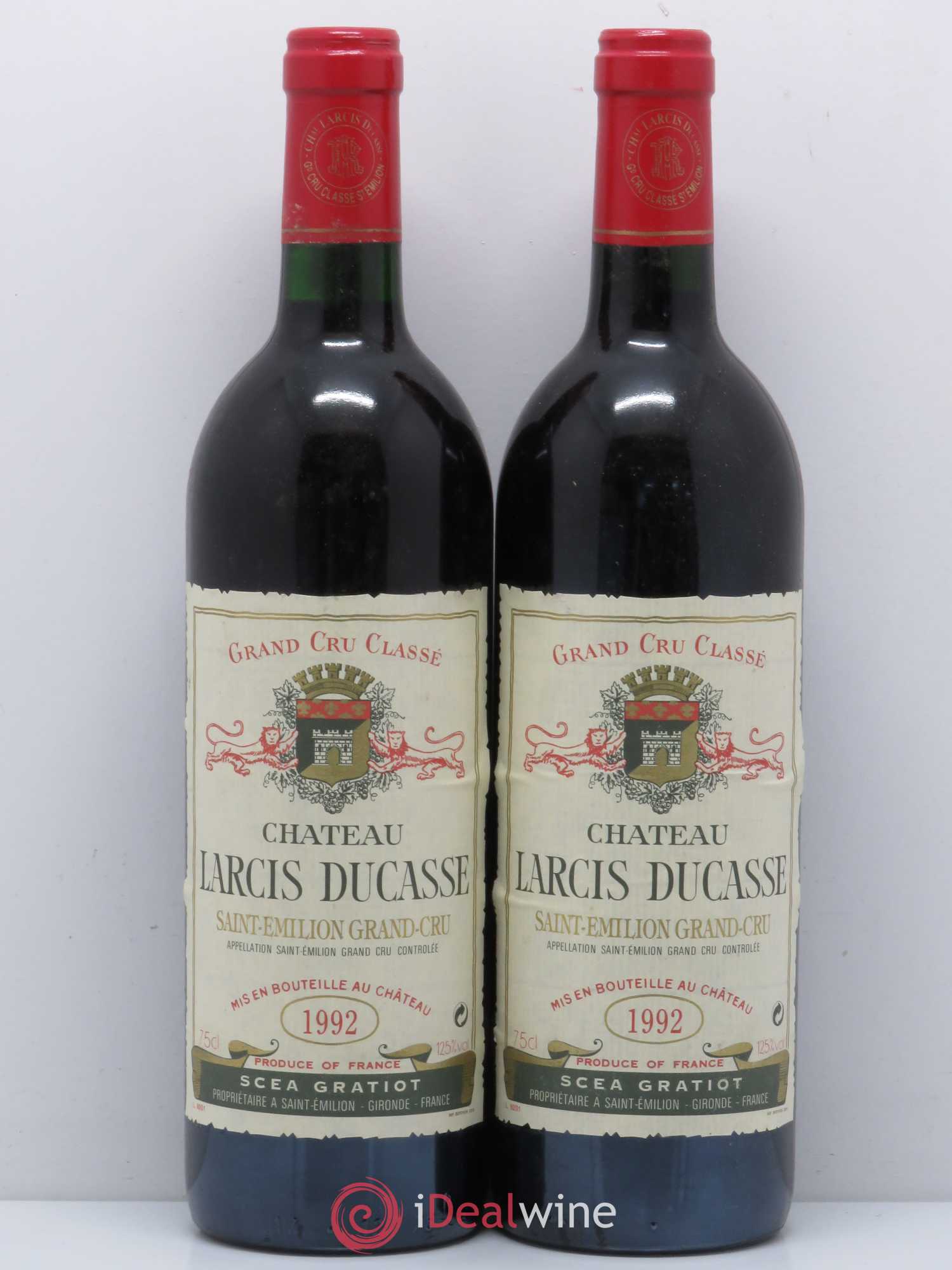 Château Larcis Ducasse 1er Grand Cru Classé B 1992 - Lot de 2 bouteilles - 0