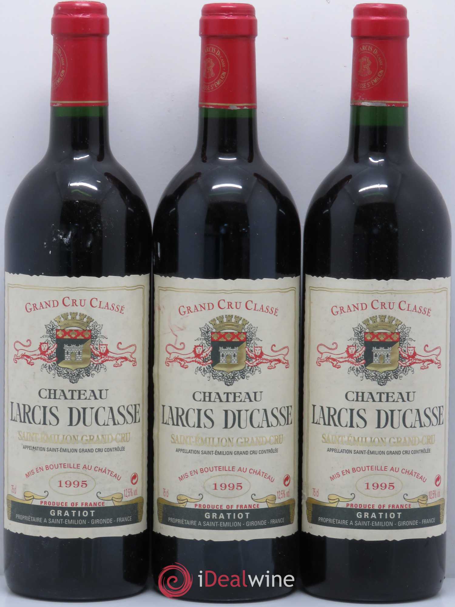 Château Larcis Ducasse 1er Grand Cru Classé B 1995 - Lot de 3 bouteilles - 0