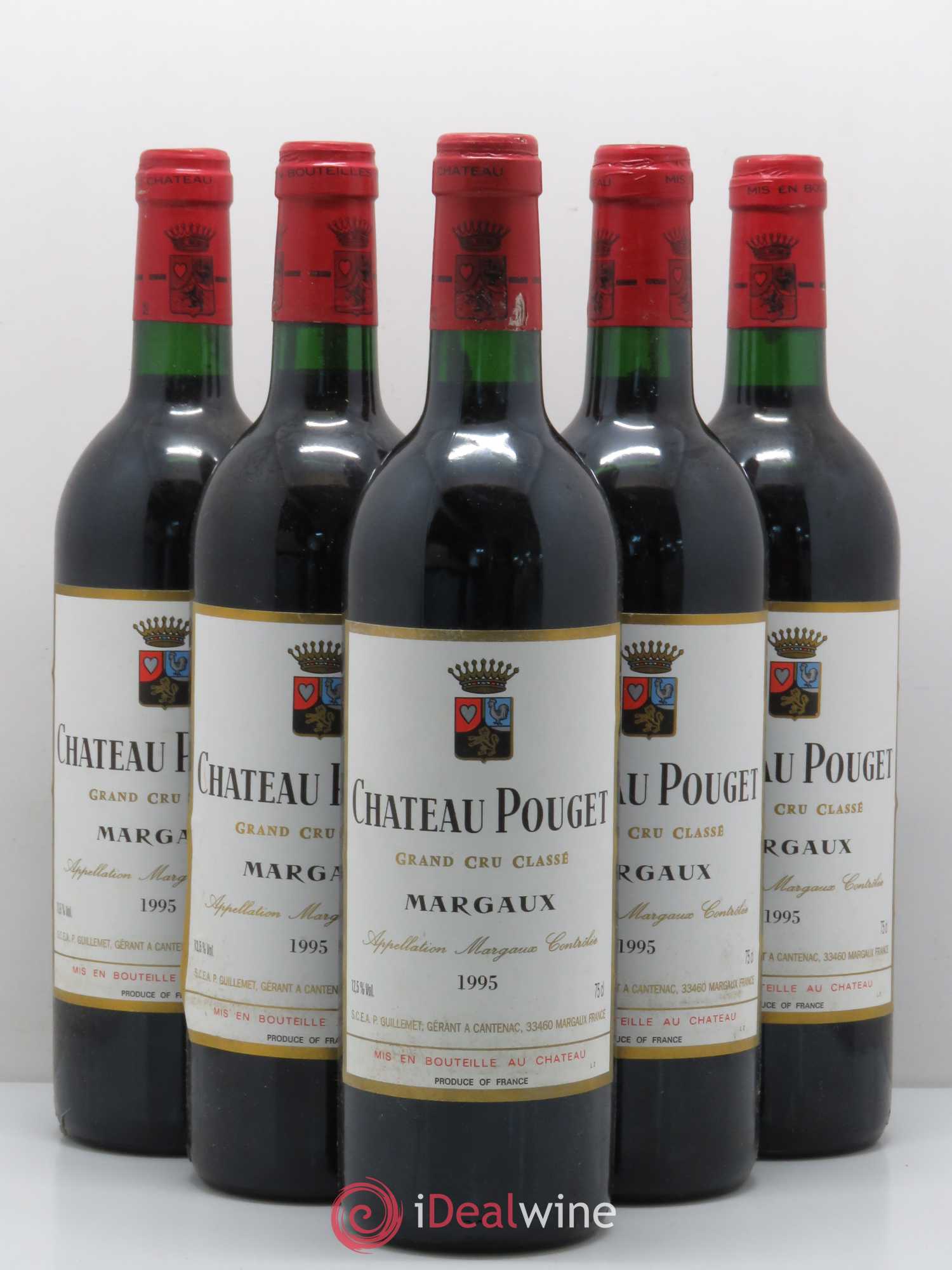 Château Pouget 4ème Grand Cru Classé 1995 - Lot de 5 bouteilles - 0