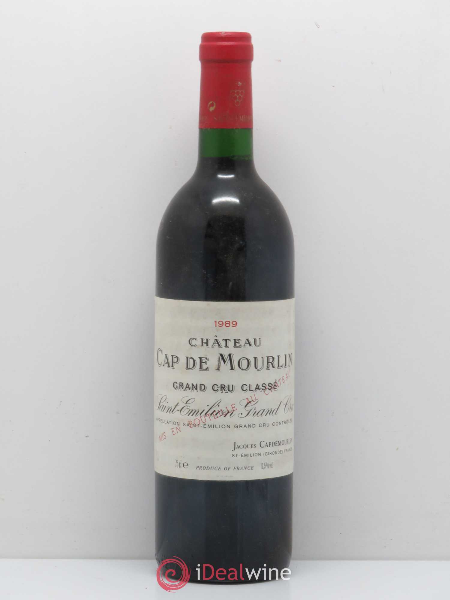 Château Cap de Mourlin Grand Cru Classé 1989 - Lot de 1 bouteille - 0