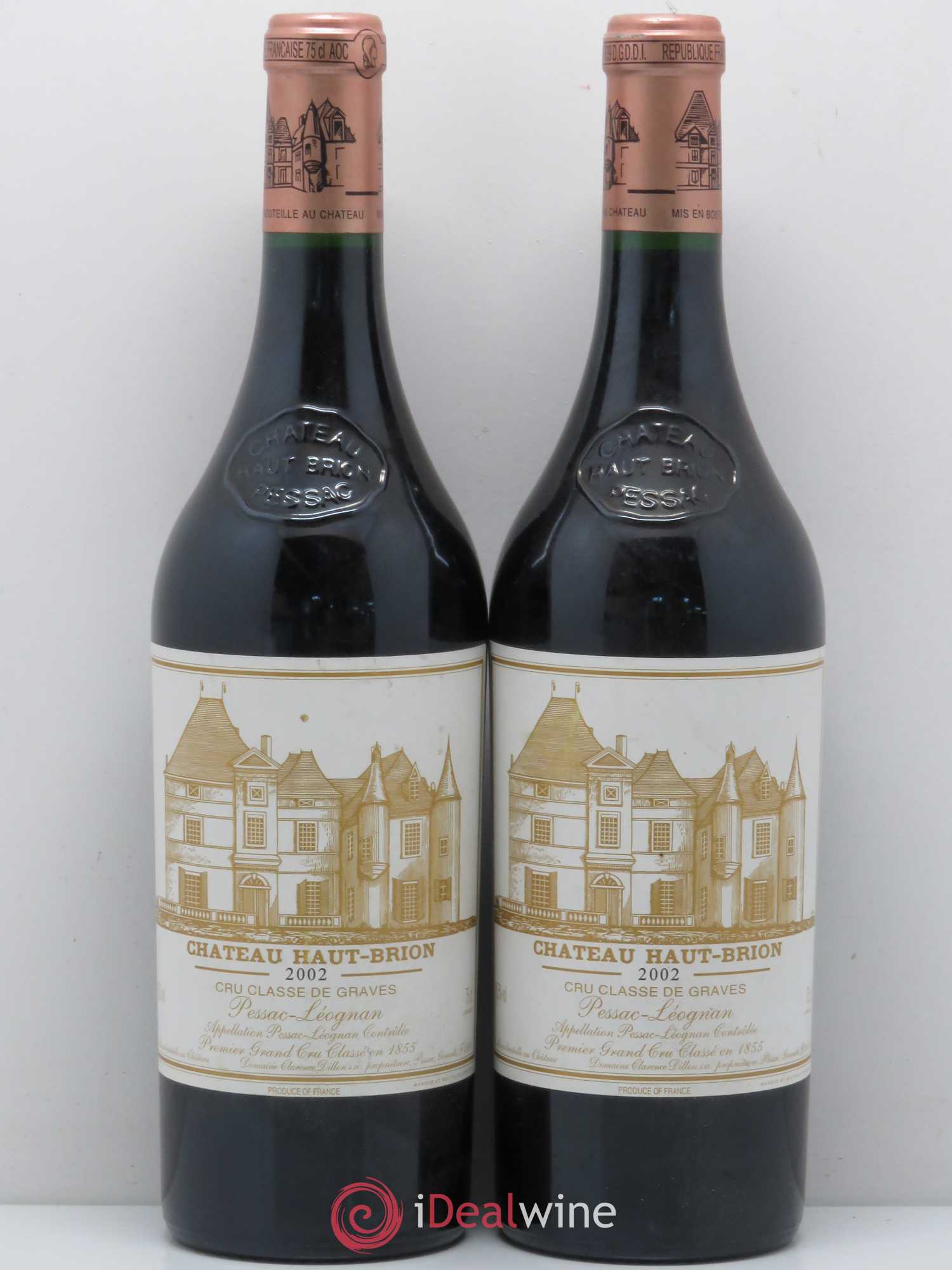Château Haut Brion 1er Grand Cru Classé 2002 - Lot de 2 bouteilles - 0