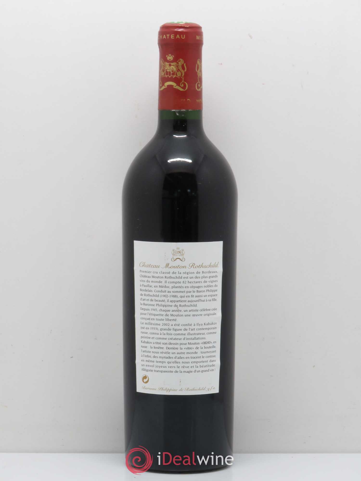 Château Mouton Rothschild 1er Grand Cru Classé 2002 - Lot de 1 bouteille - 1
