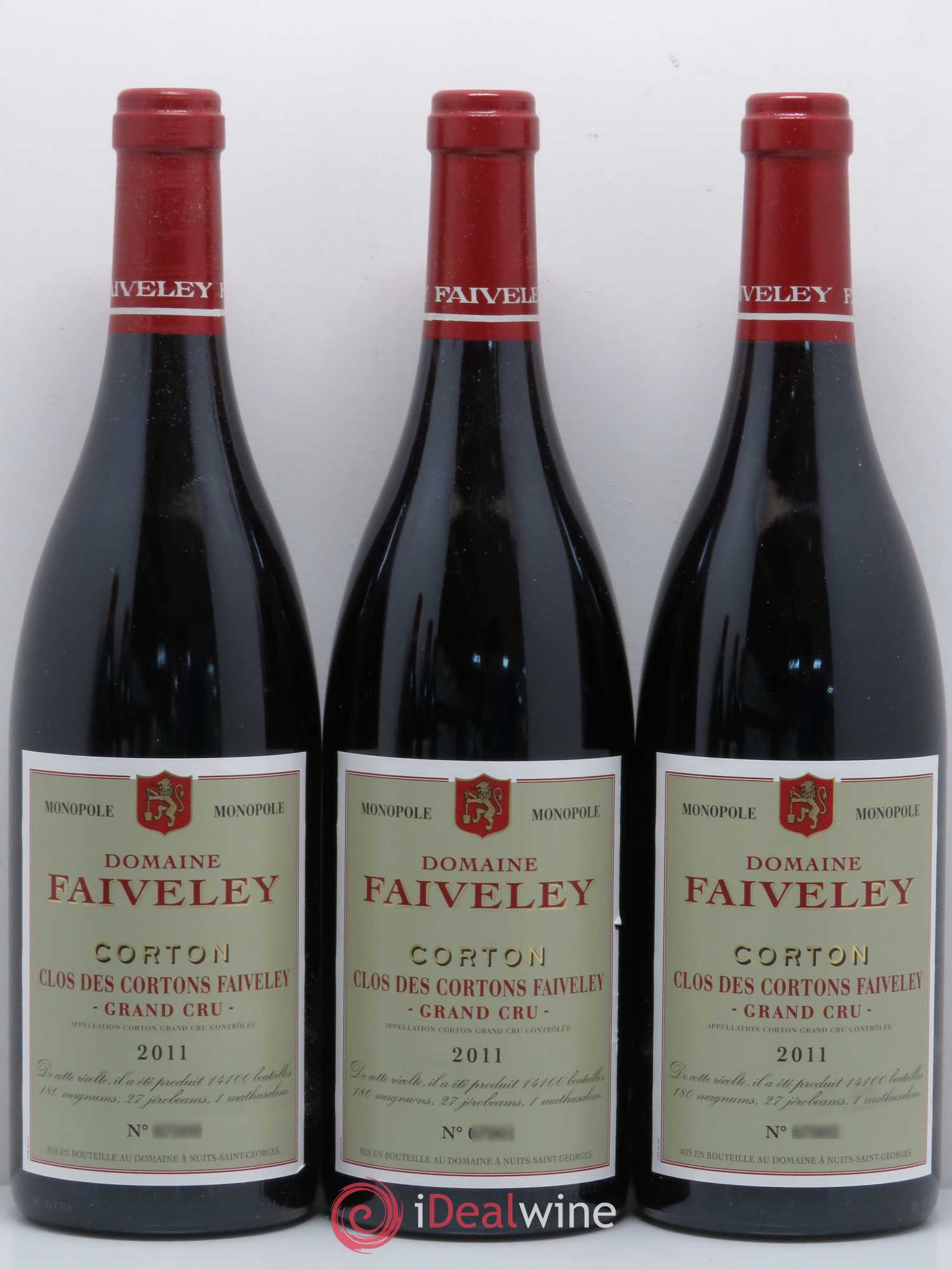 Corton Grand Cru Clos des Cortons Faiveley 2011 - Lot de 6 bouteilles - 1