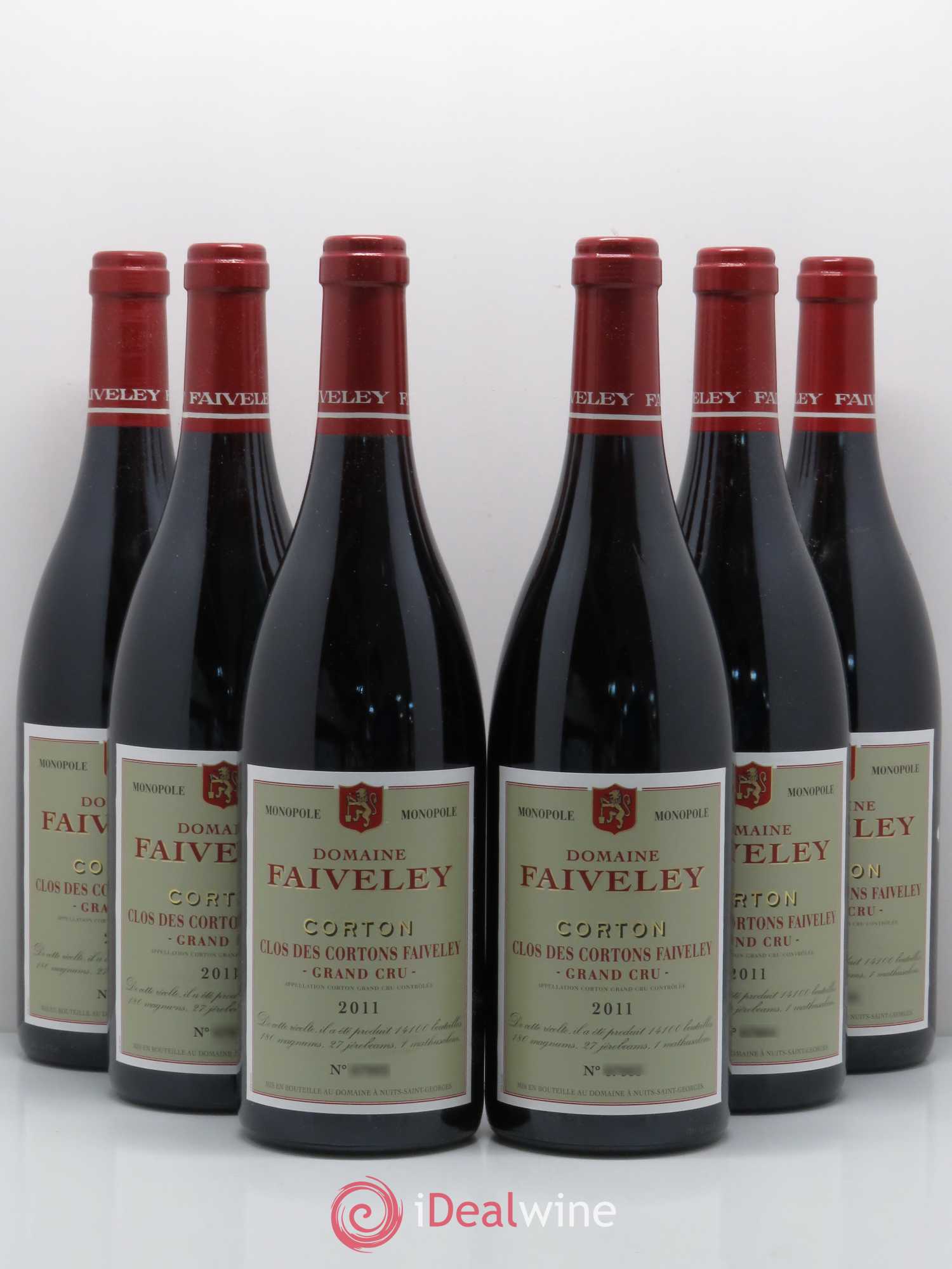 Corton Grand Cru Clos des Cortons Faiveley 2011 - Lot de 6 bouteilles - 0
