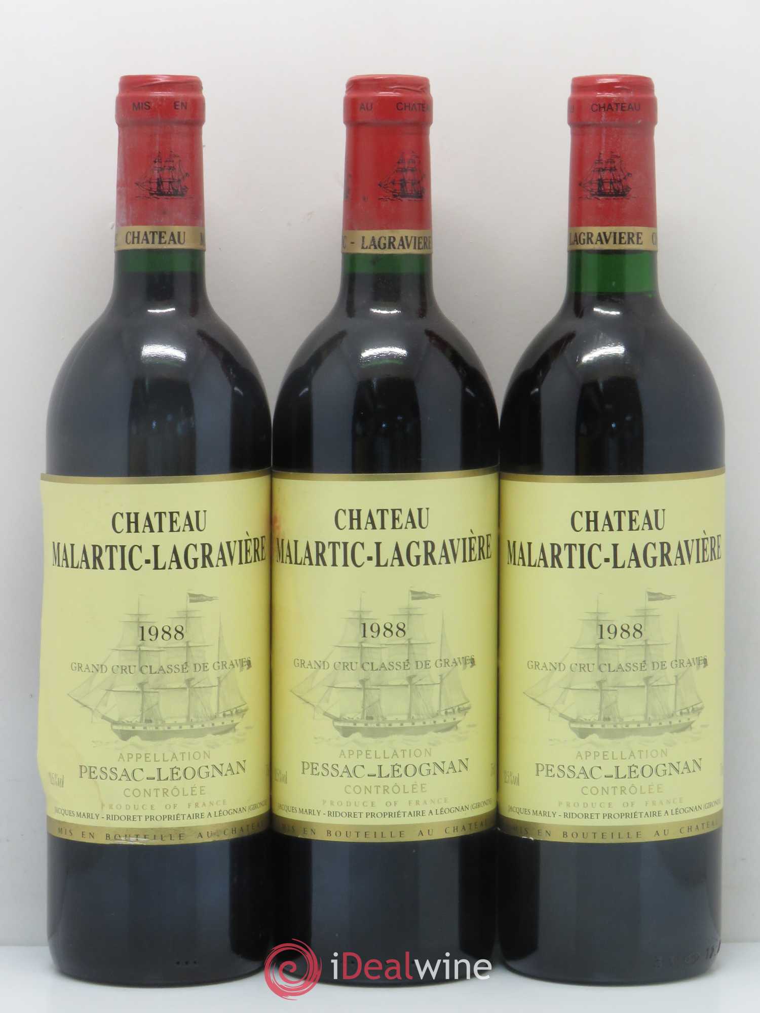 Château Malartic-Lagravière Cru Classé de Graves 1988 - Lot de 12 bouteilles - 2