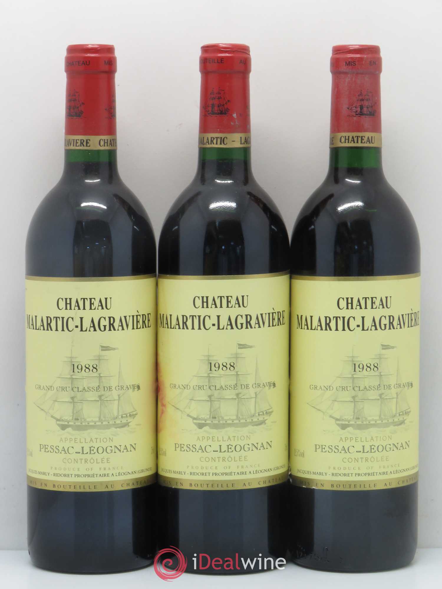 Château Malartic-Lagravière Cru Classé de Graves 1988 - Lot de 12 bouteilles - 3