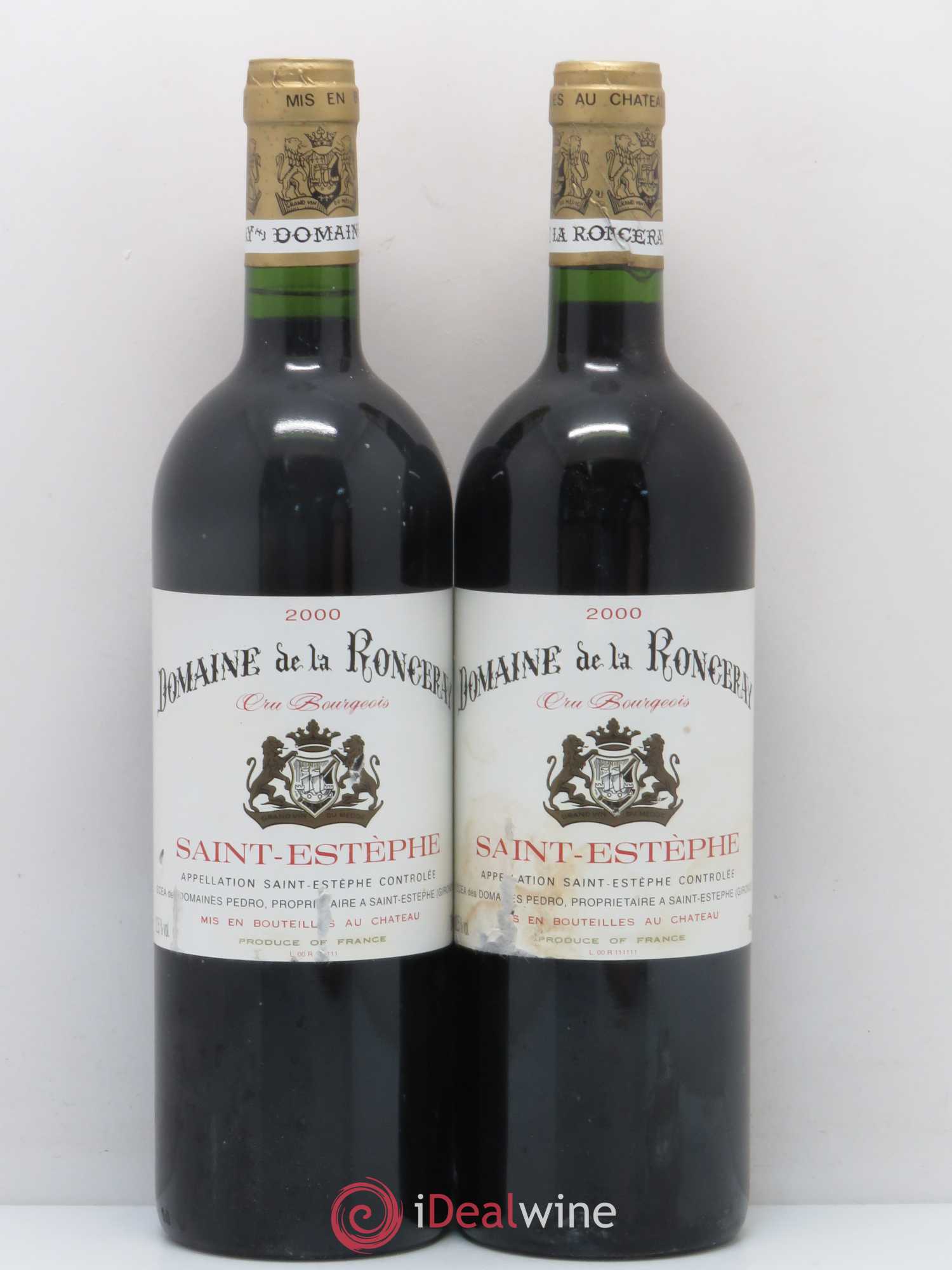 Saint-Estèphe Domaine De La Ronceray 2000 - Posten von 5 Flaschen - 2
