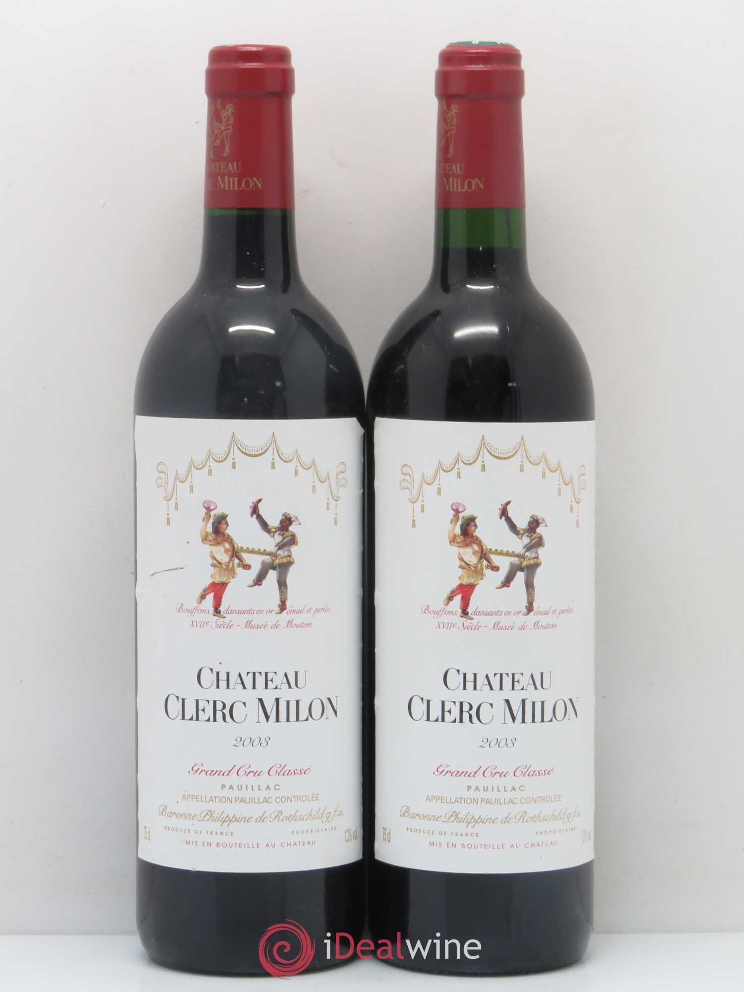 Château Clerc Milon 5ème Grand Cru Classé 2003 - Lot de 2 bouteilles - 0
