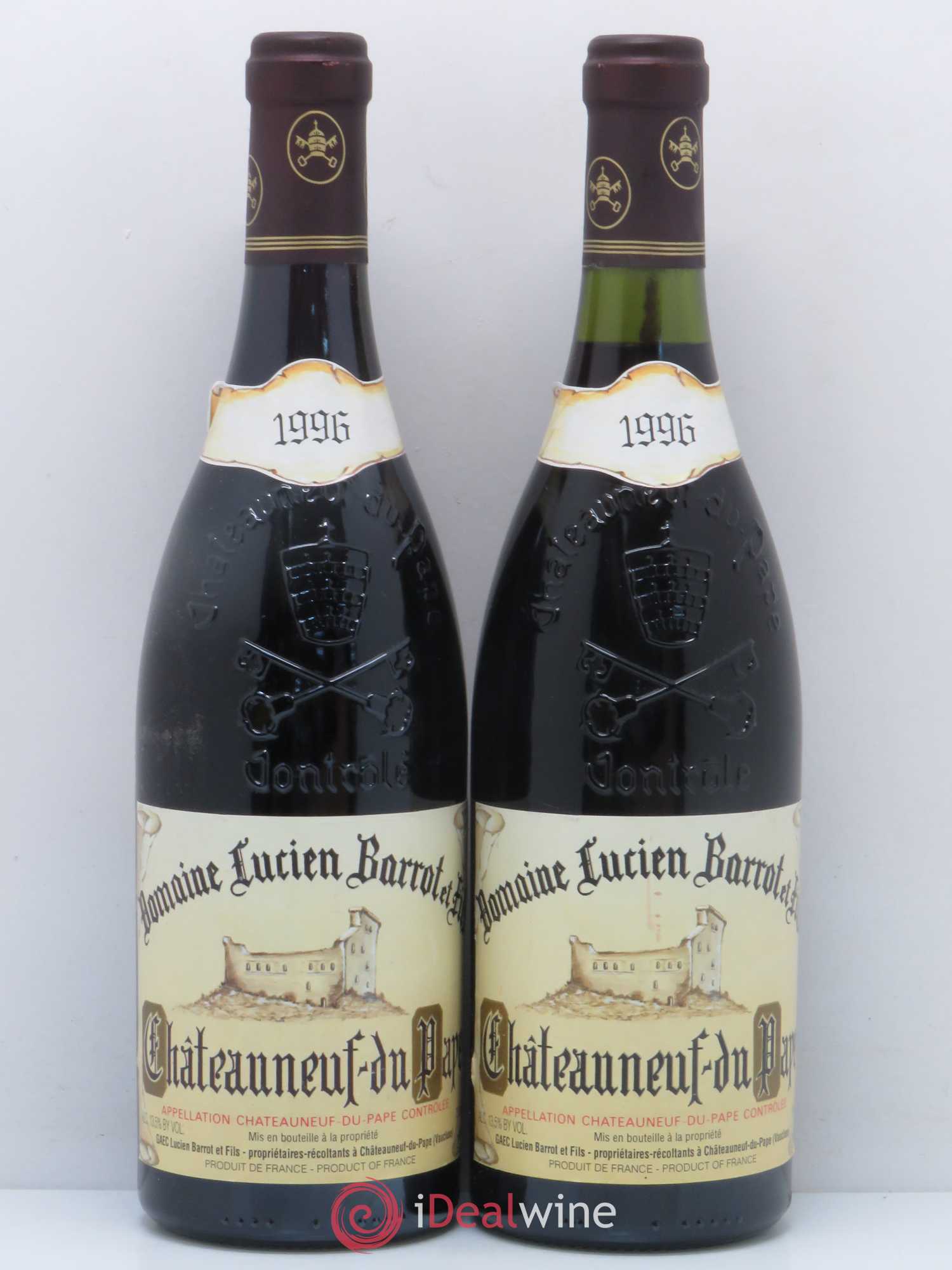 Châteauneuf-du-Pape Lucien Barrot Et Fils 1996 - Posten von 2 Flaschen - 0