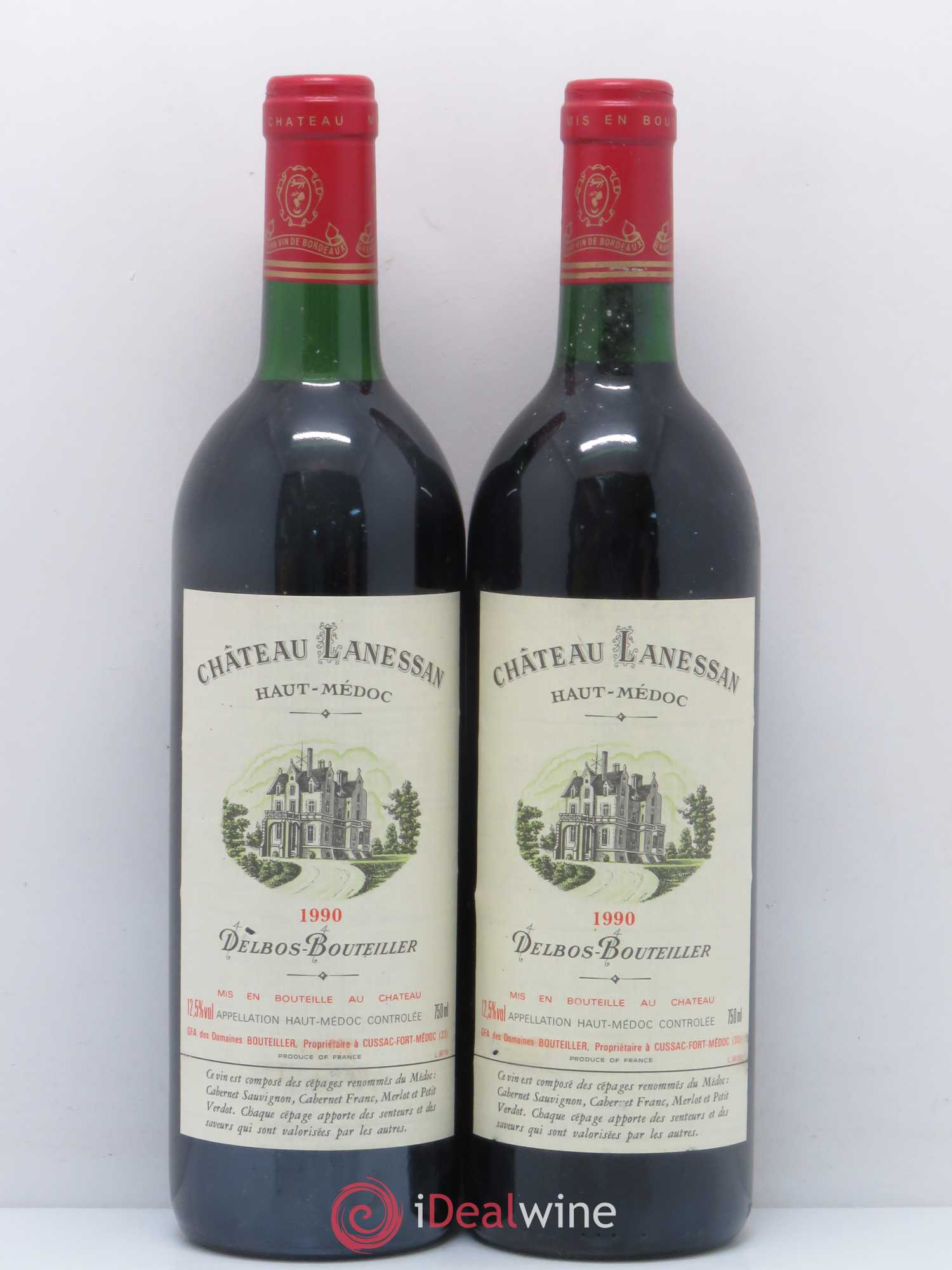 Château Lanessan Cru Bourgeois 1990 - Lot de 2 bouteilles - 0