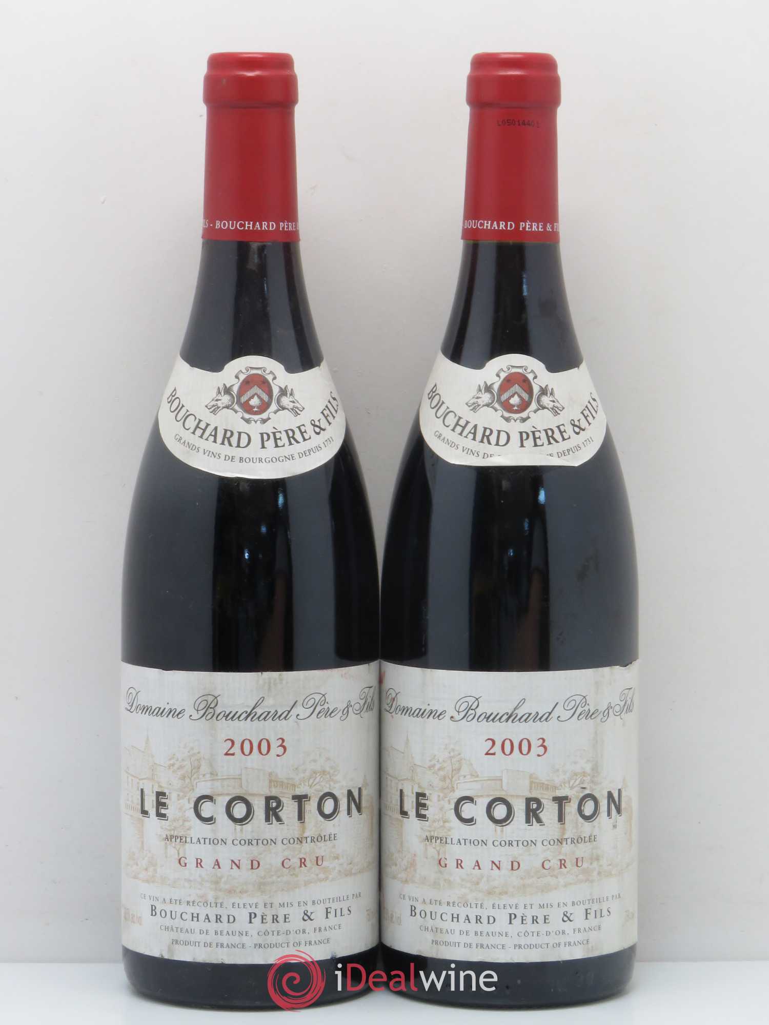 Corton Grand Cru Le Corton Bouchard Père & Fils 2003 - Lot de 2 bouteilles - 0