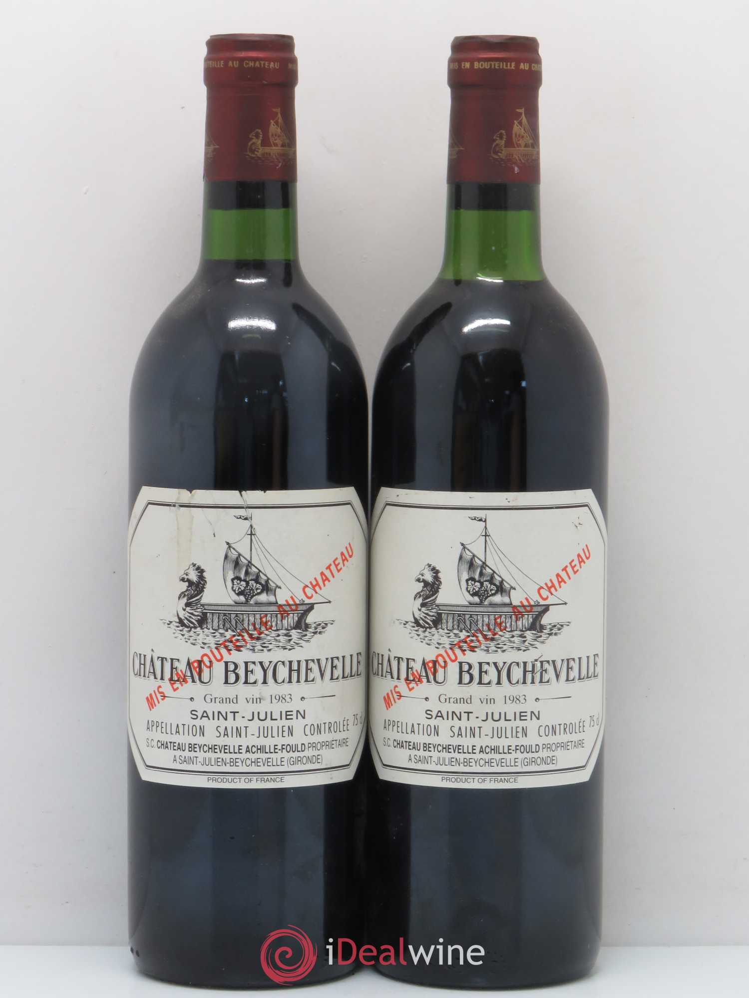 Château Beychevelle 4ème Grand Cru Classé 1983 - Lot de 2 bouteilles - 0